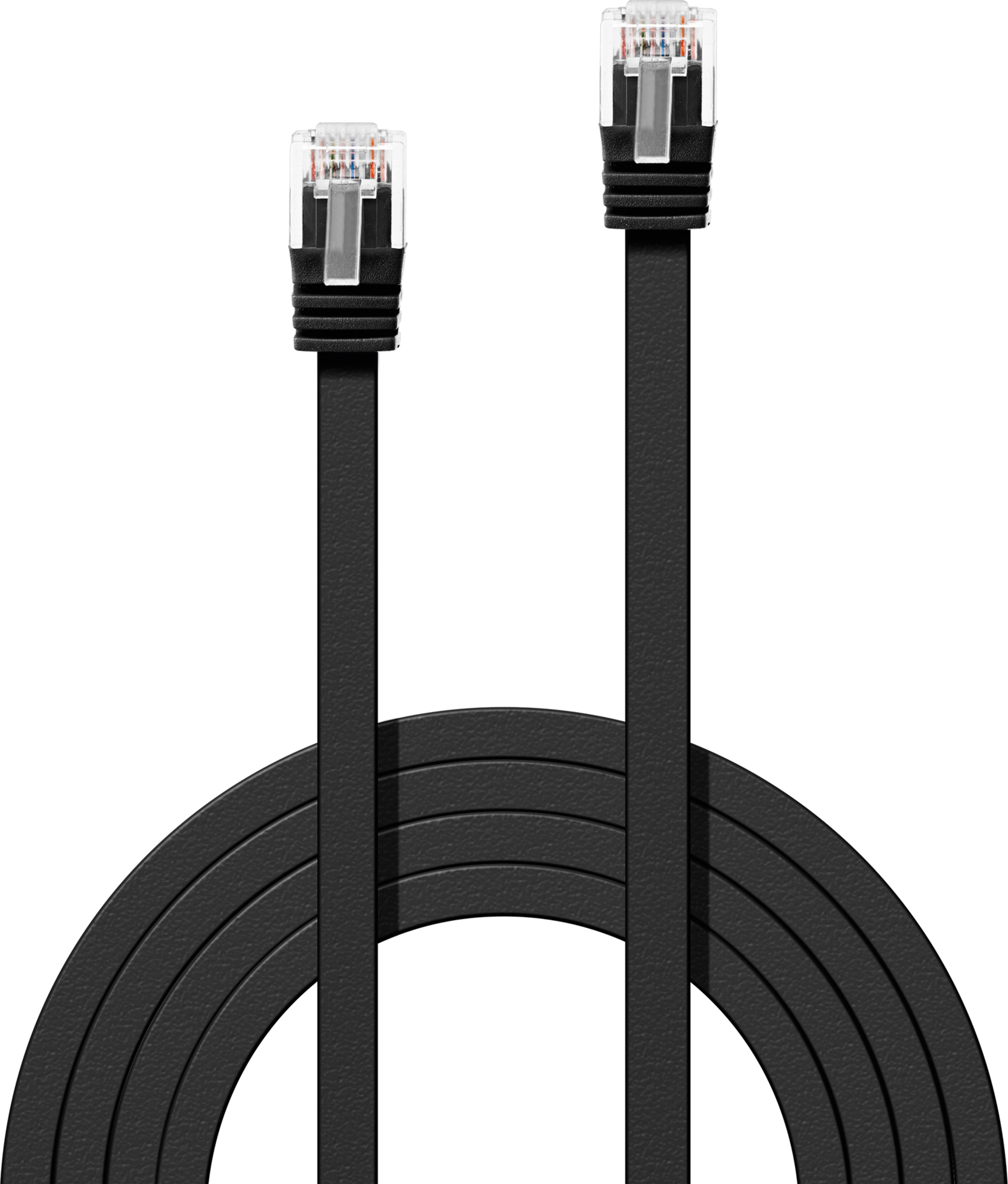 Patchkabel Flach RJ45 U/UTP Cat6 2 m sw.