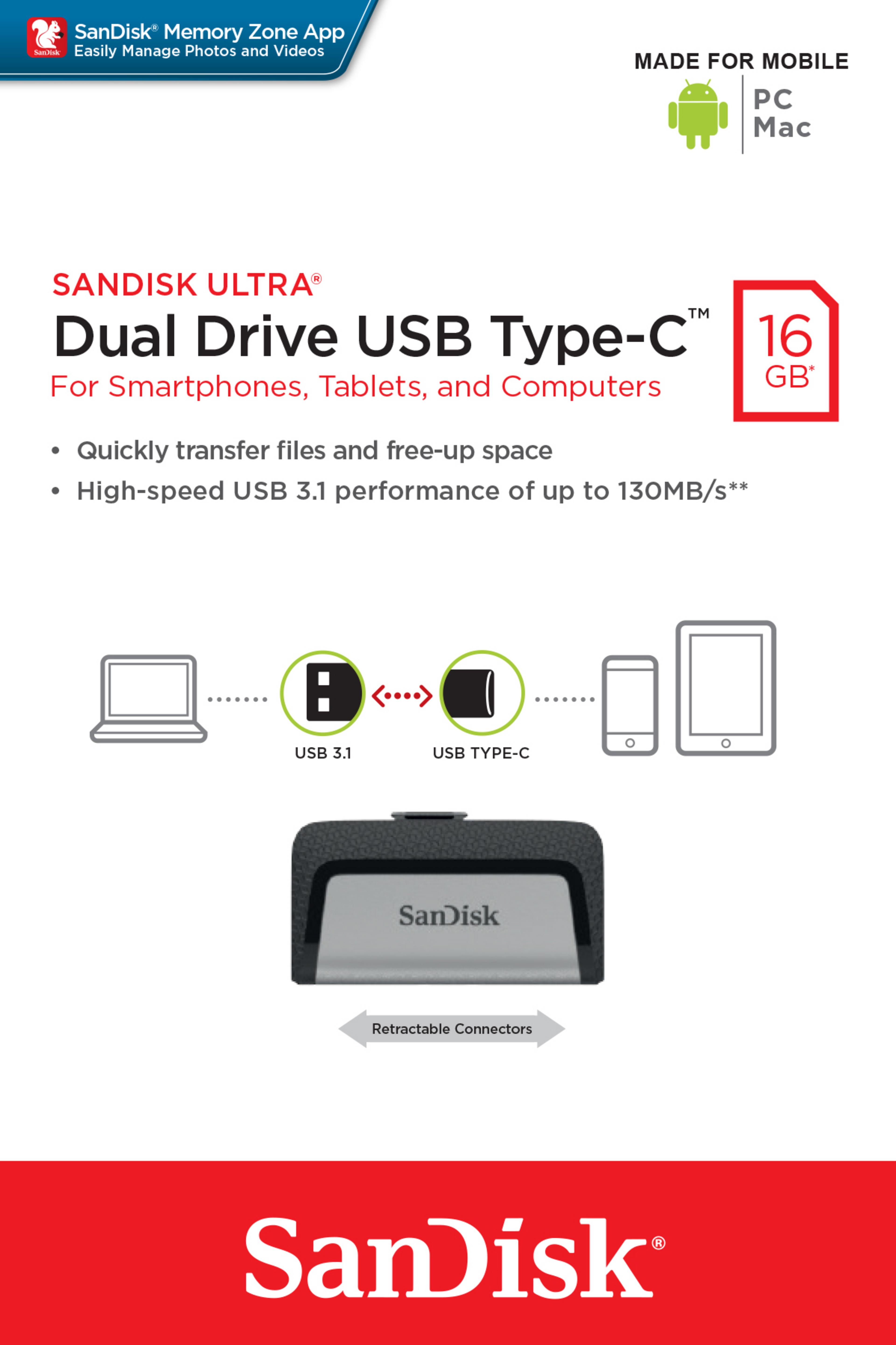 SanDisk Ultra Dual Drive USB Stick 128GB