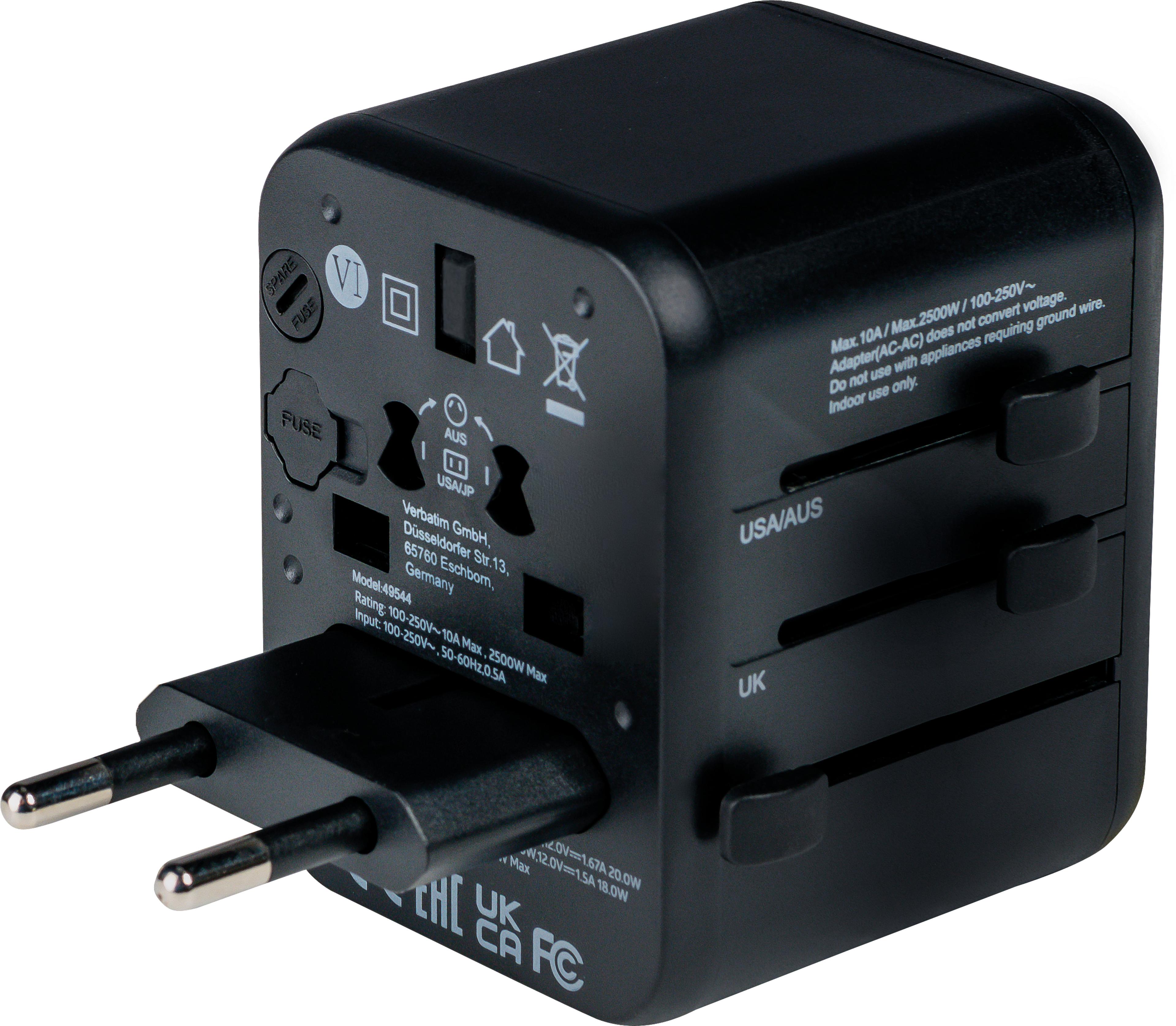 Verbatim World + 2x USB Travel Adapter