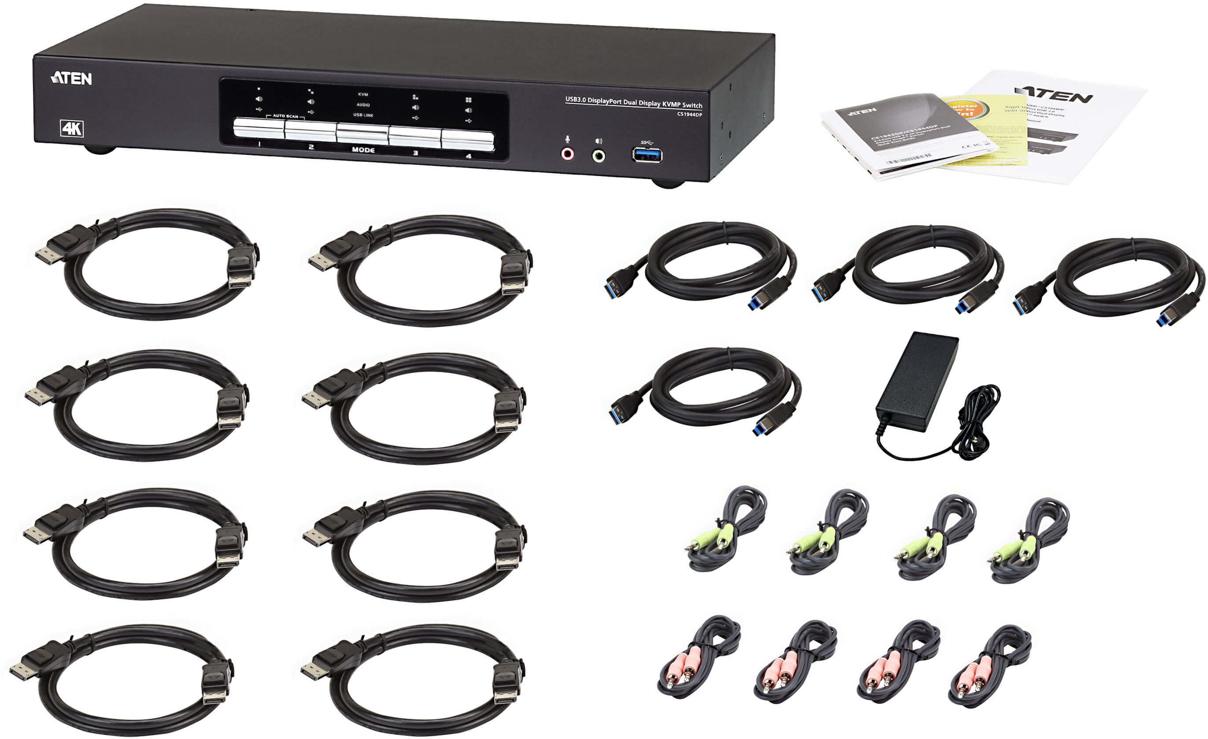 ATEN KVM Switch DP DualHead 4-port