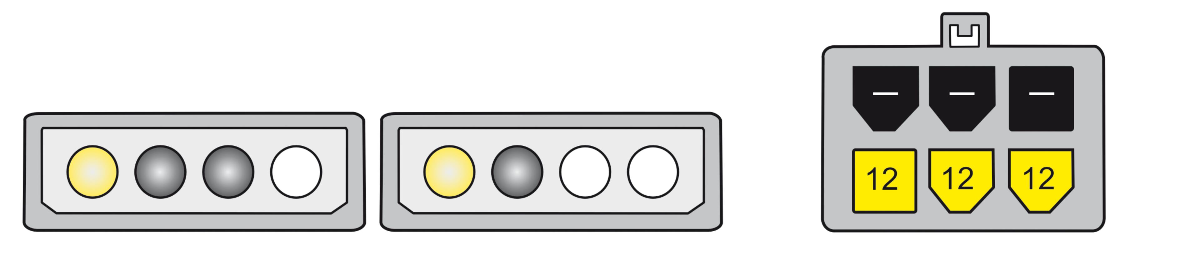 Power Adapter 1x6pin/m - 2x4pin/m 0.15m