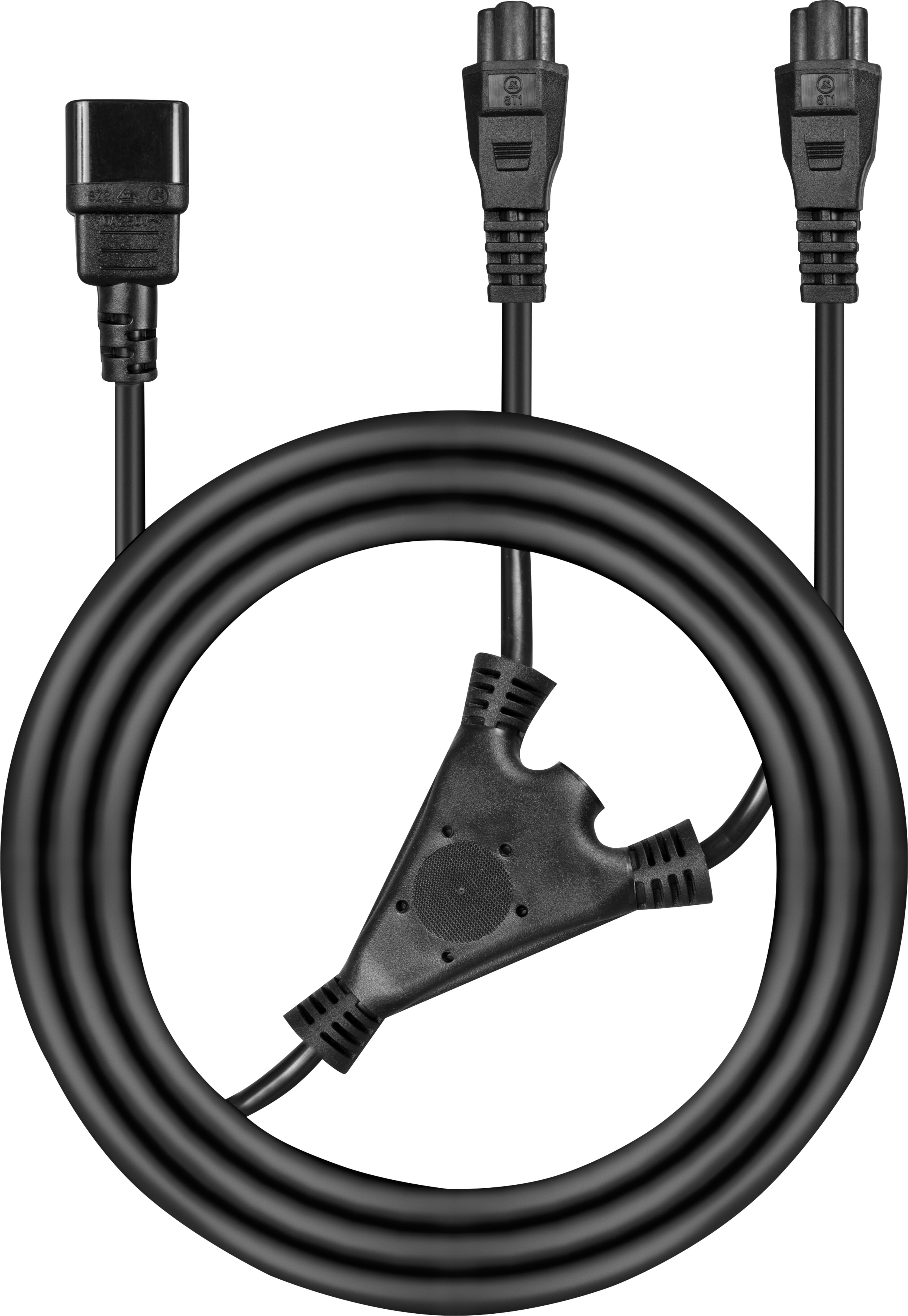 Kabel zasilający 1x C14 - 2x C5 2,5 m