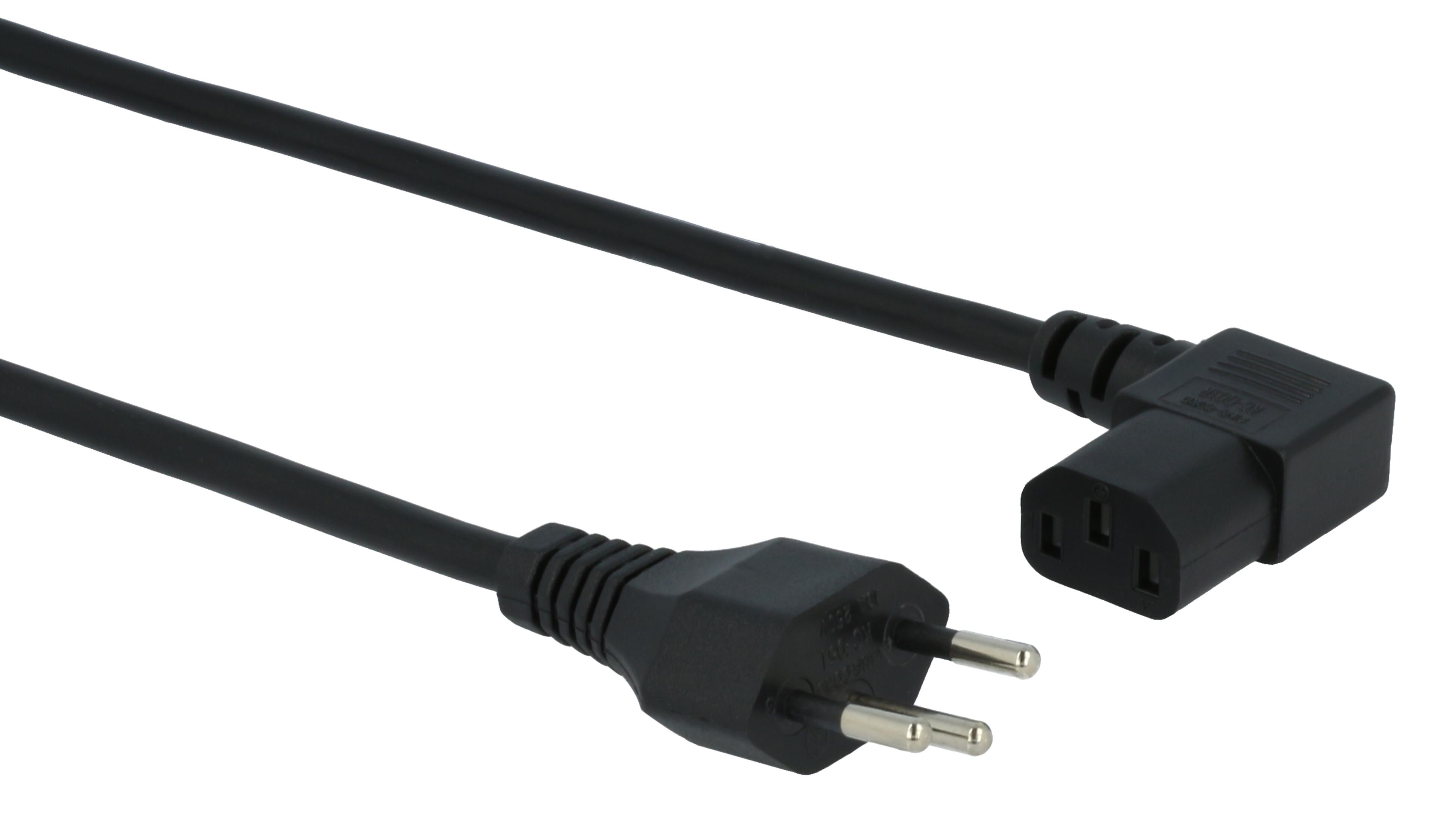 Power Cable T12/m - C13 90° 2m