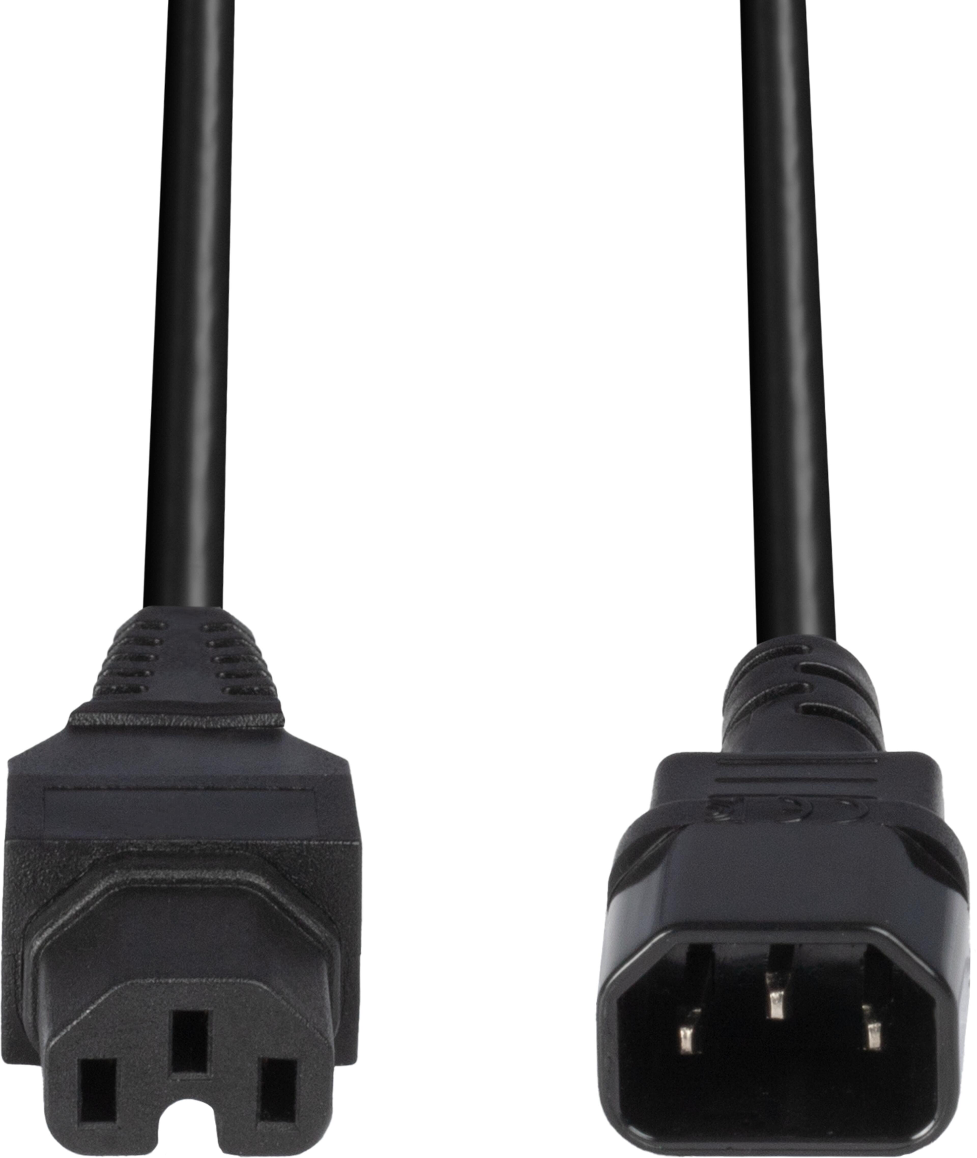 Power Cable C14/m - C15/f 2m Black