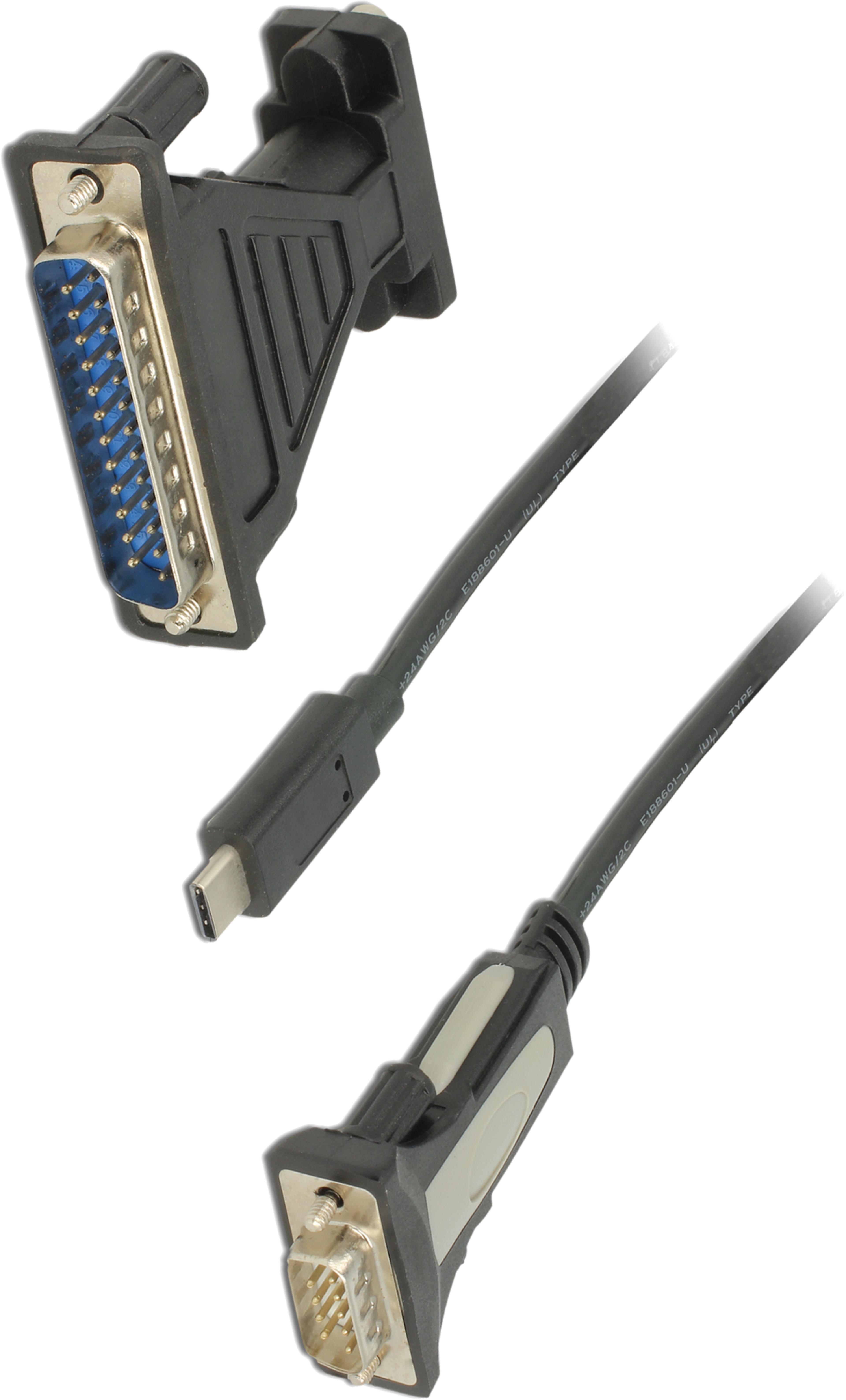 Adapter DB9/DB25St-USB Typ C St 1,8 m