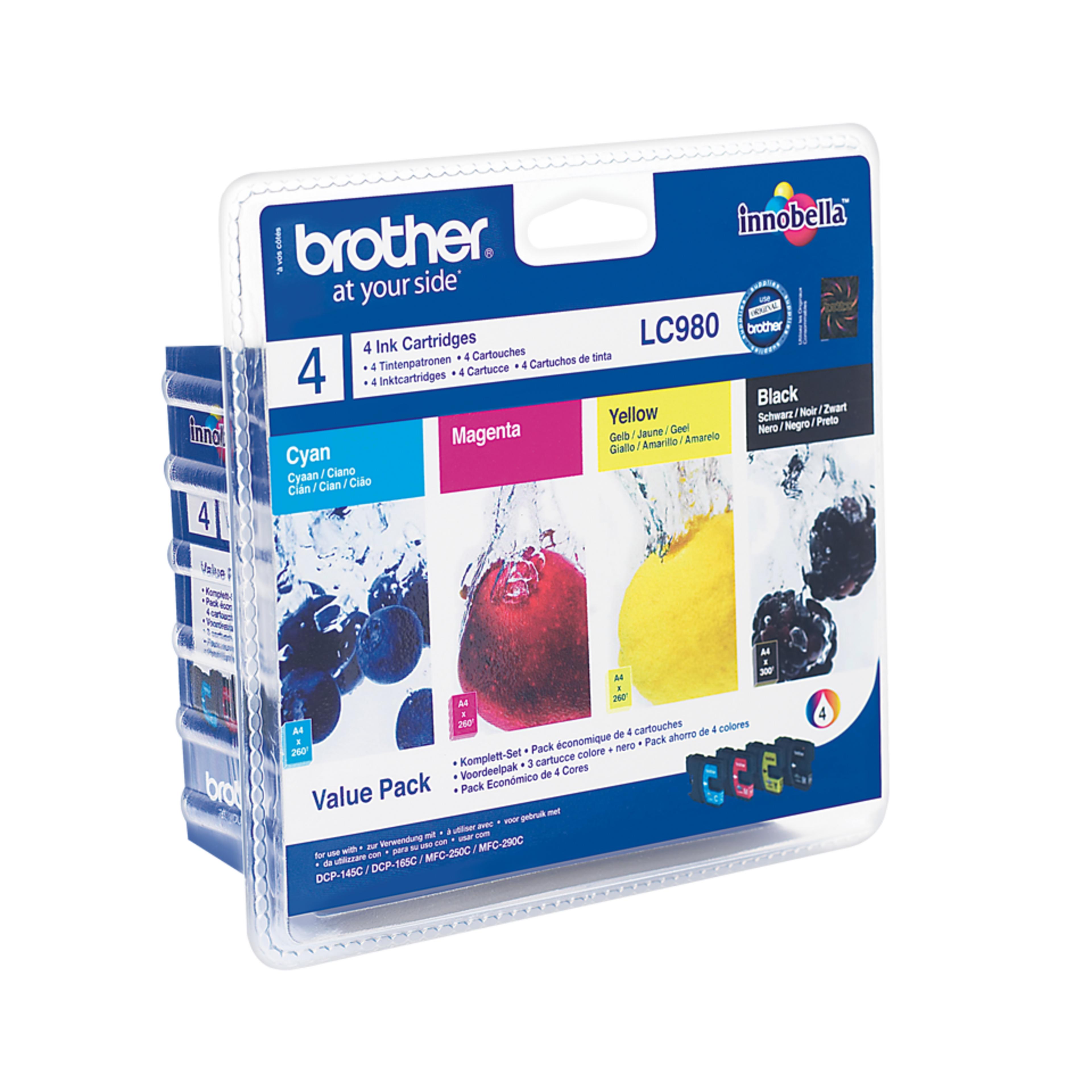 Brother LC-980 Ink BK/C/Y/M Value Pack