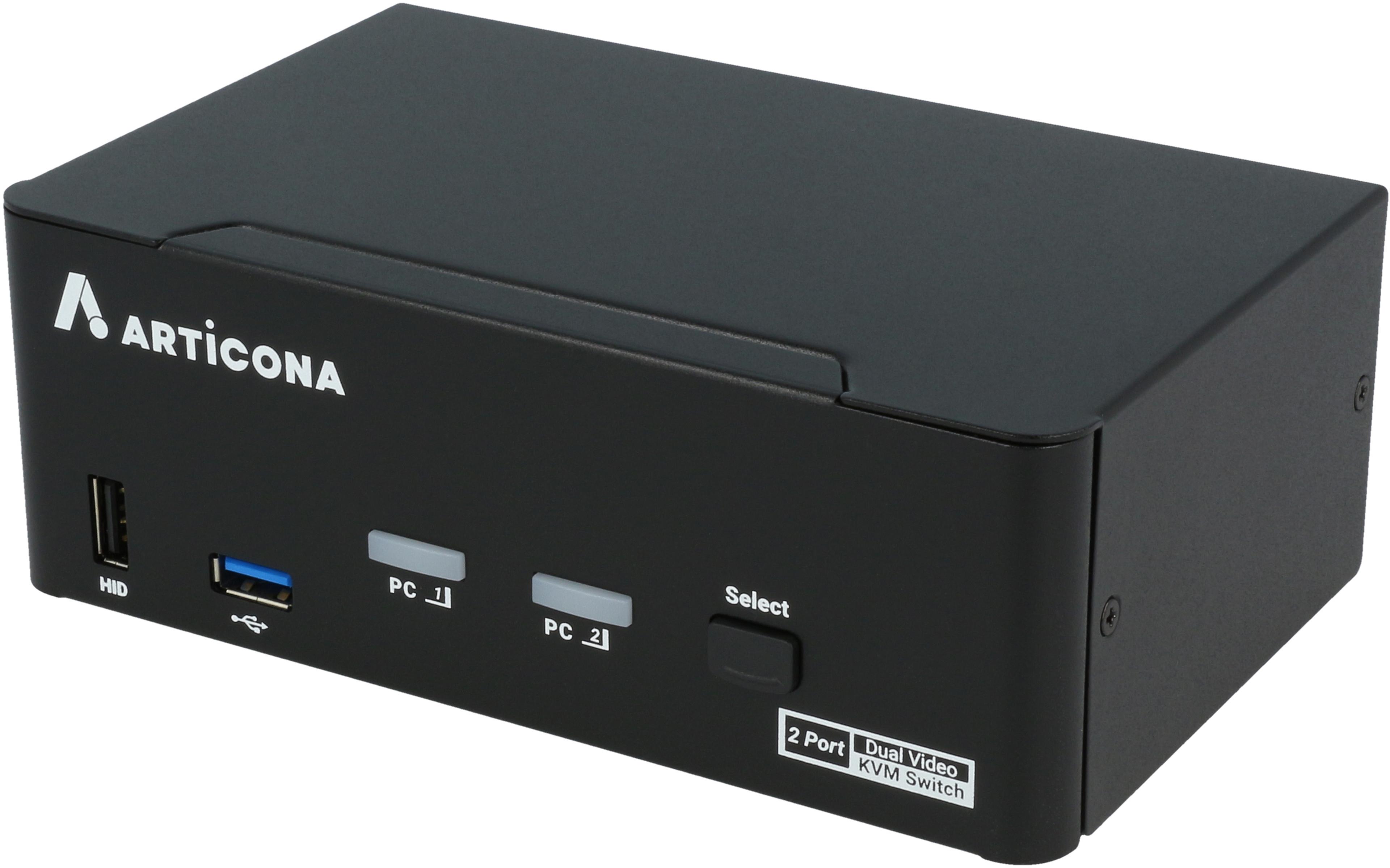 Prepínač KVM ARTICONA DP DualHead 2port.