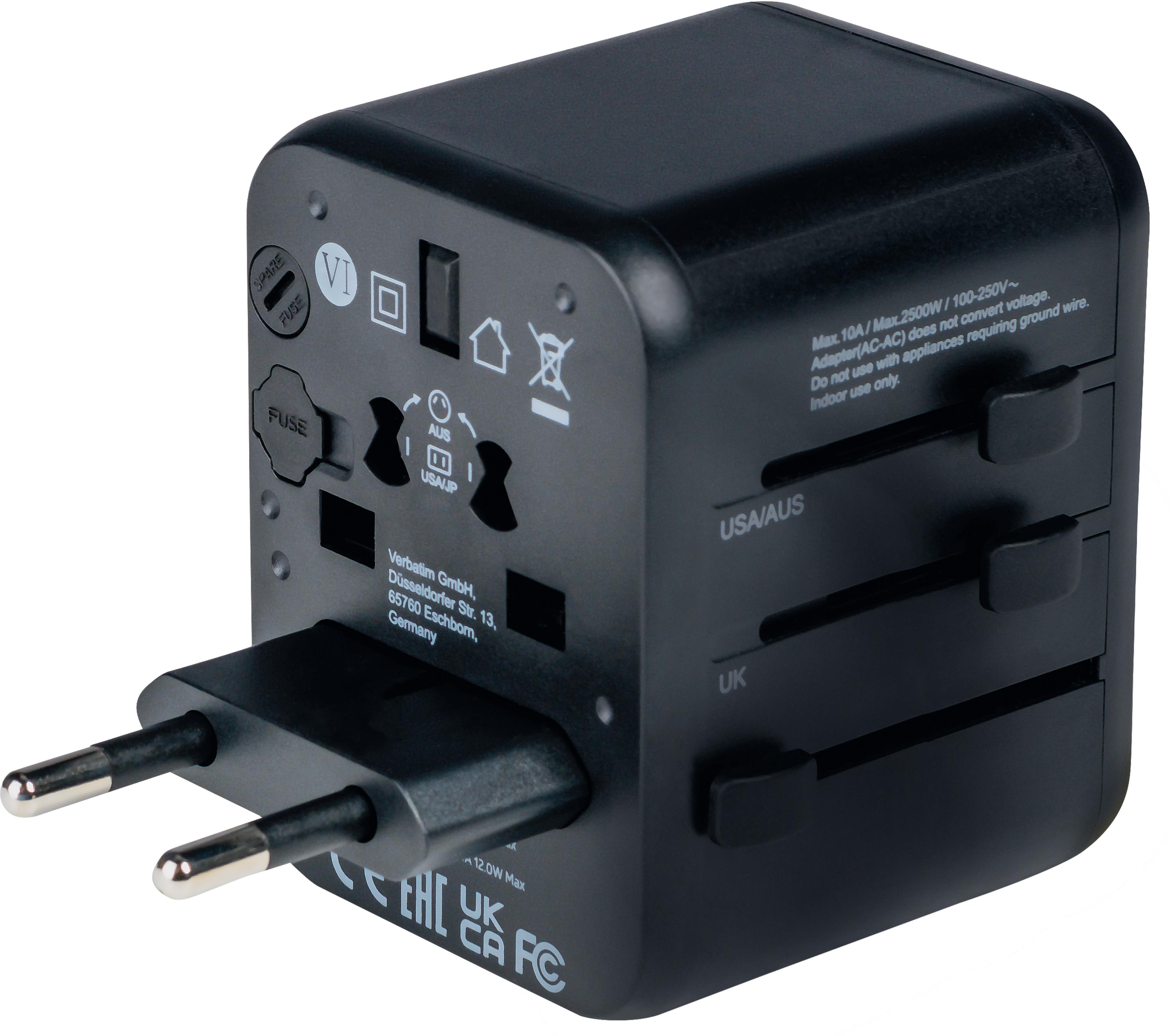 Verbatim Welt + 2x USB Reiseadapter