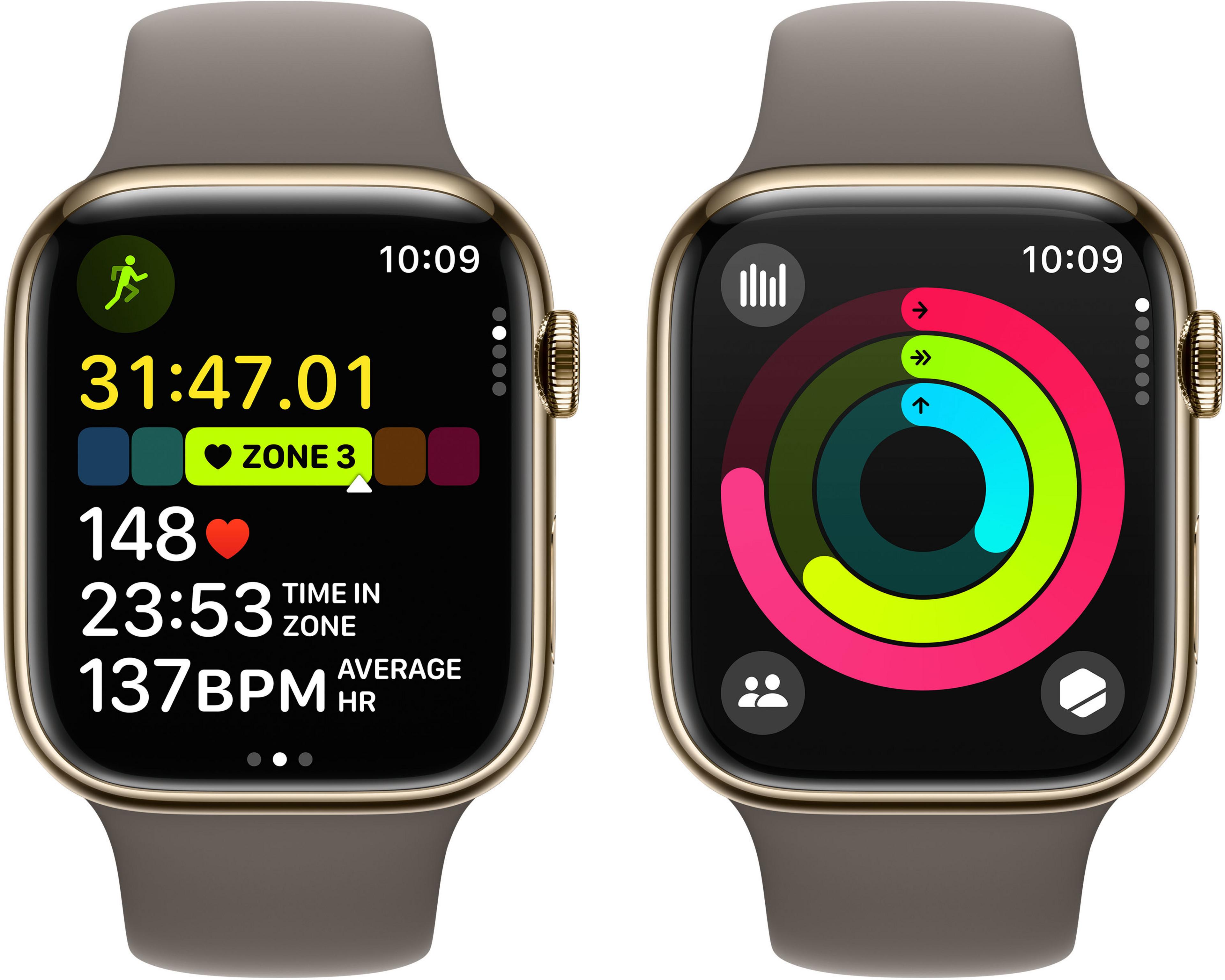 Apple Watch S9 9 LTE 45mm Stahl gold