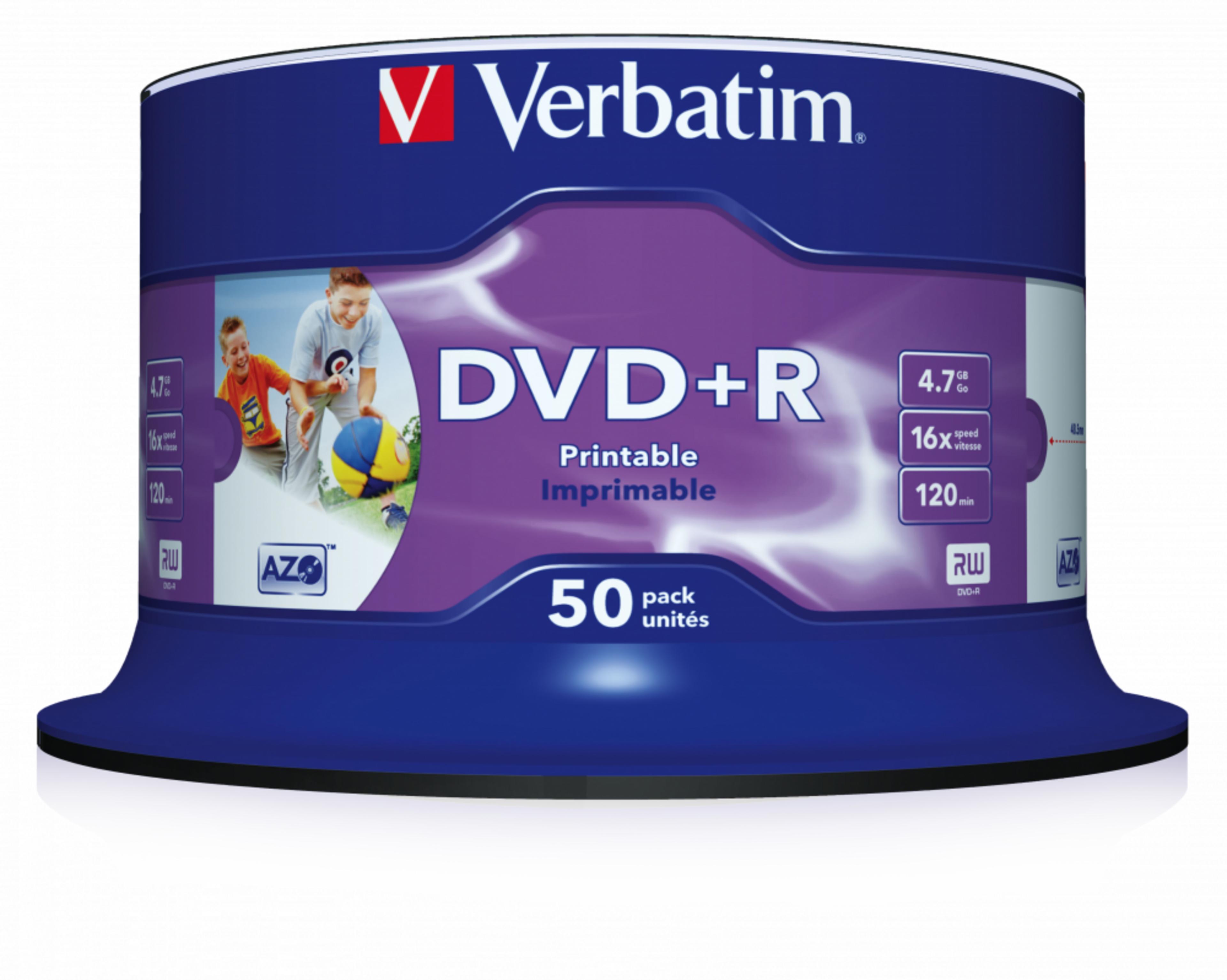 Verbatim DVD+R 4.7 GB 16x Inkjet SP (50)