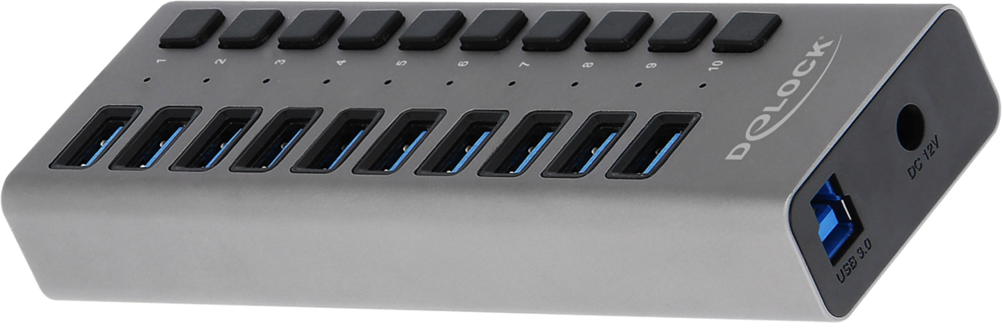 Buy Delock USB Hub 3.0 10-port + Port Switch (63976)