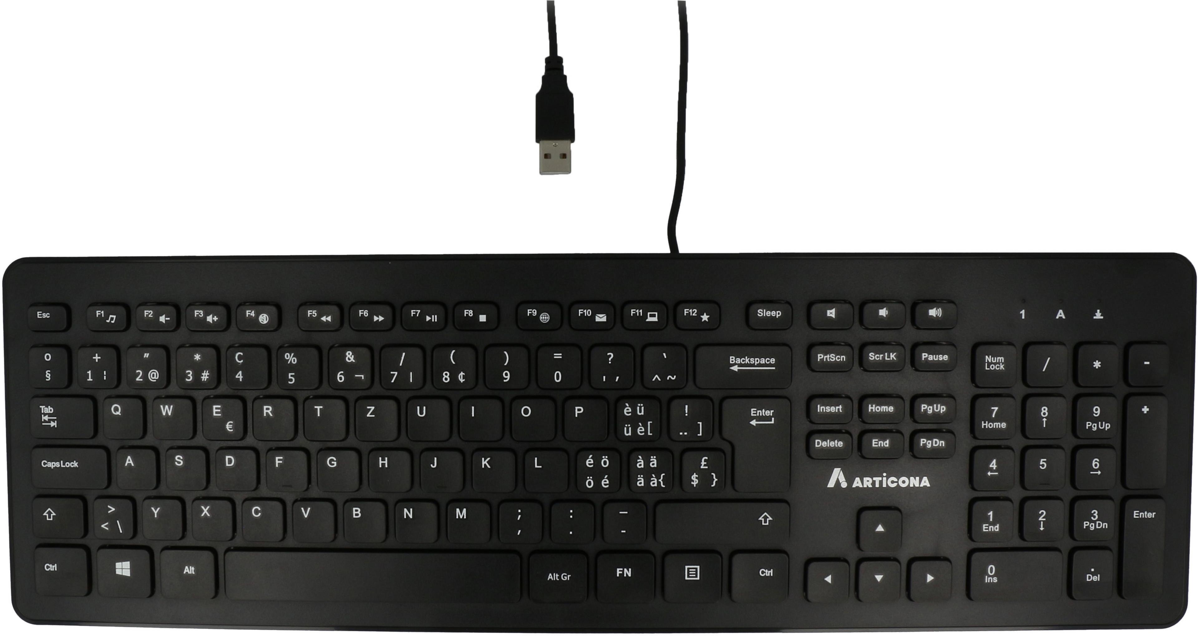 ARTICONA USB-A Wired Keyboard Black