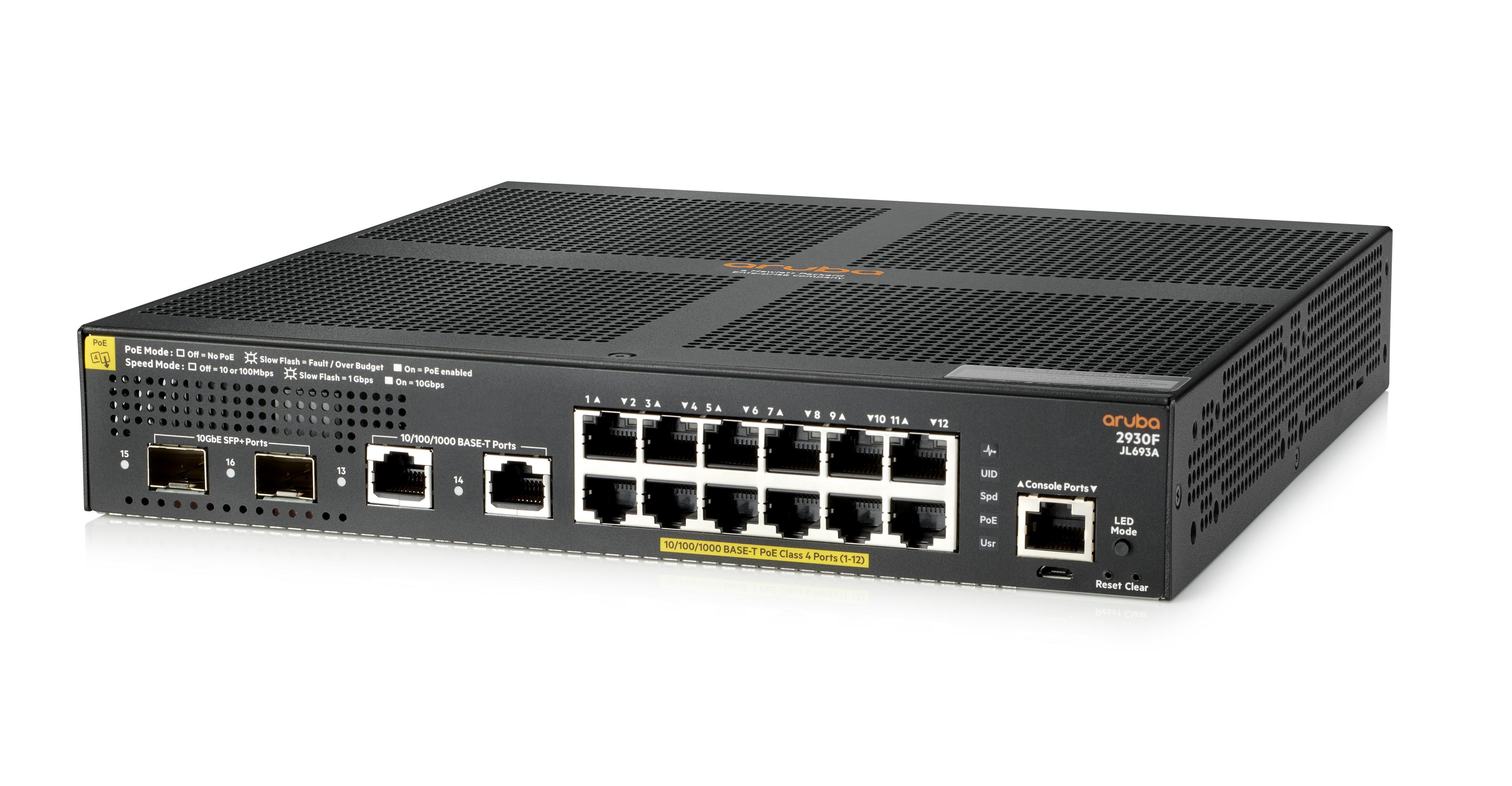 HPE Aruba 2930F 12G PoE+ Switch