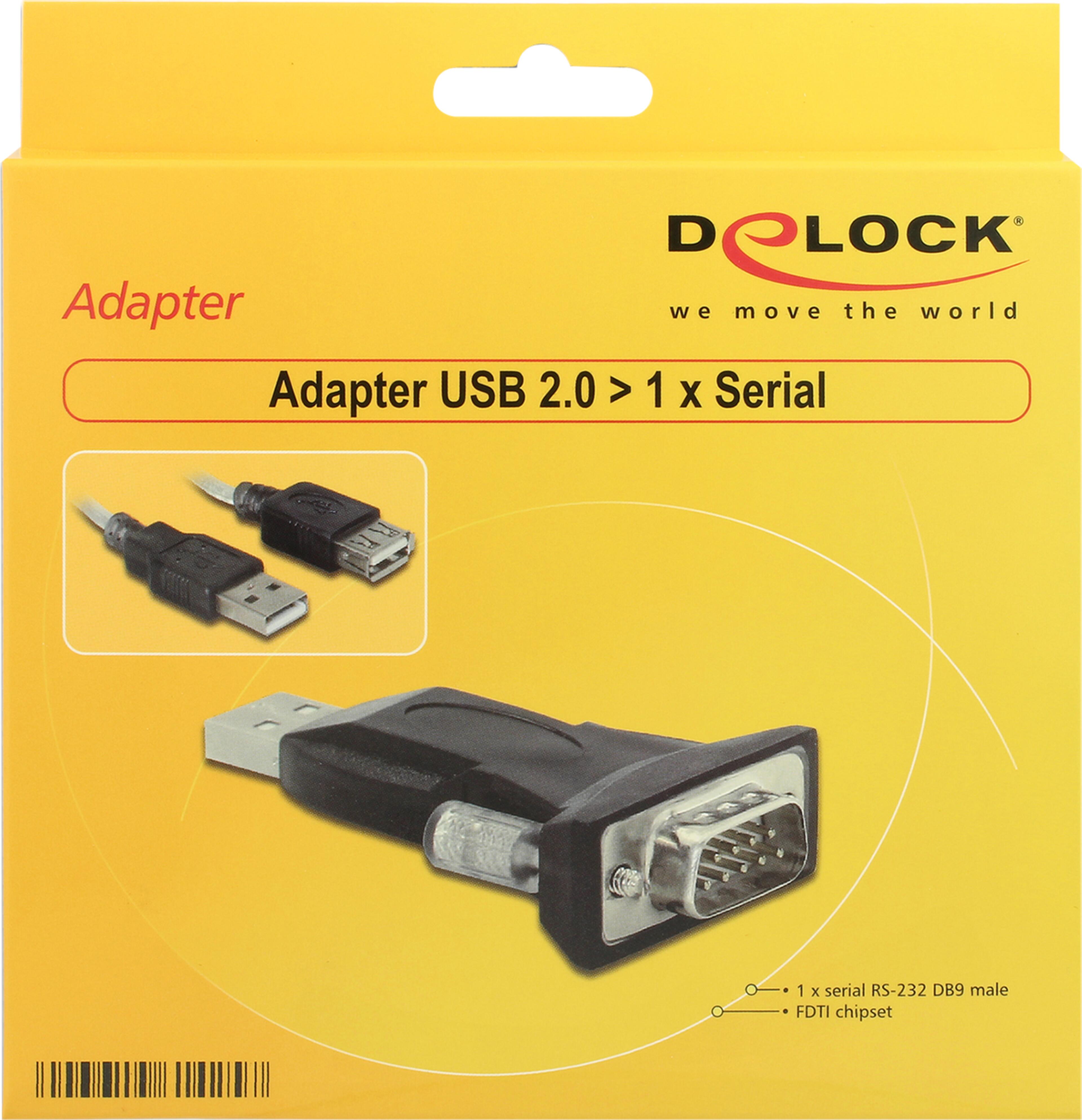 DB9 (RS232) (m) - USB-A (m) adapter