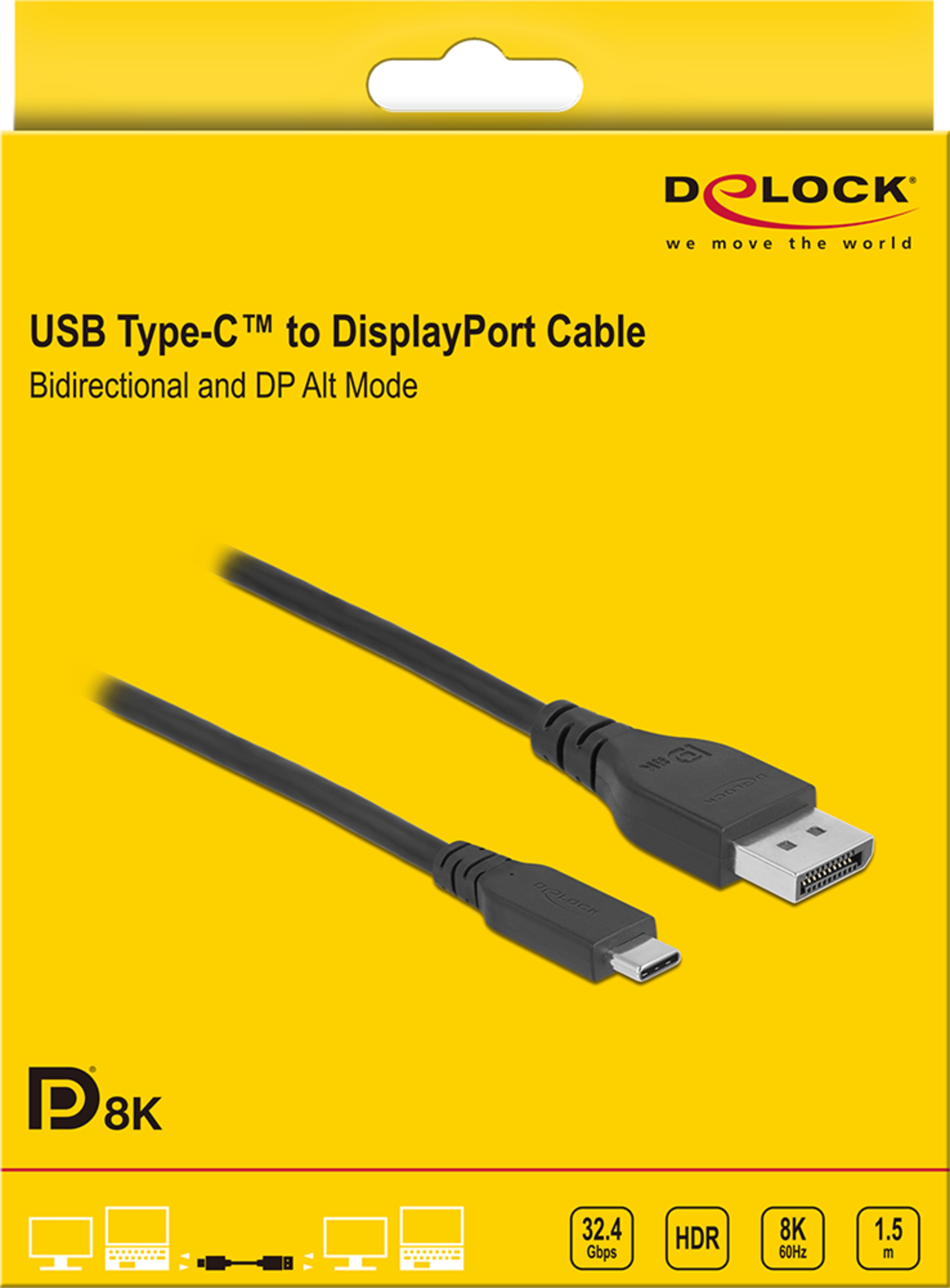 Cable USB Type-C/m - DisplayPort/m 1.5m