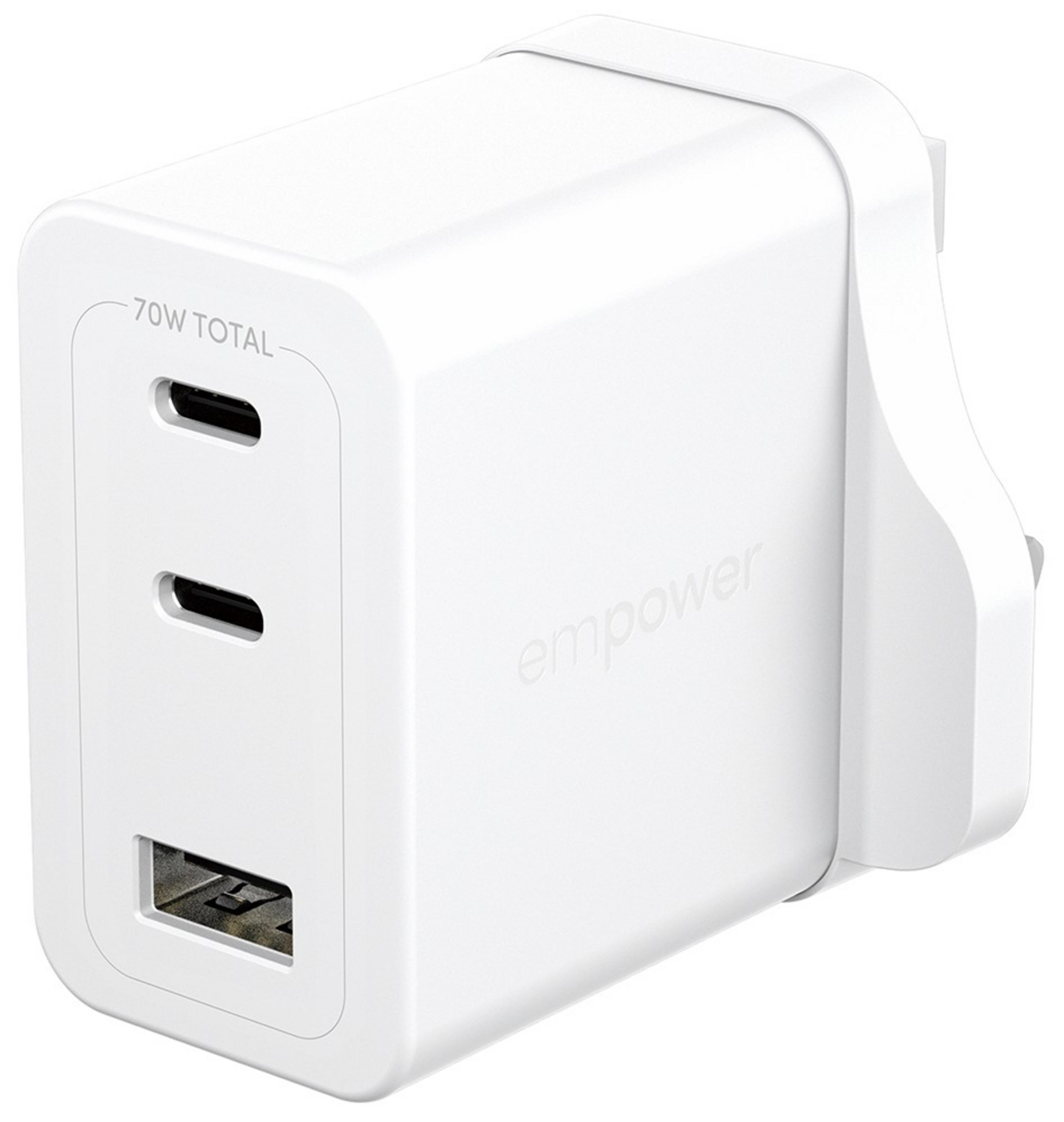 PanzerGlass 70W 2xUSB-C/1xUSB-A Ladeg.