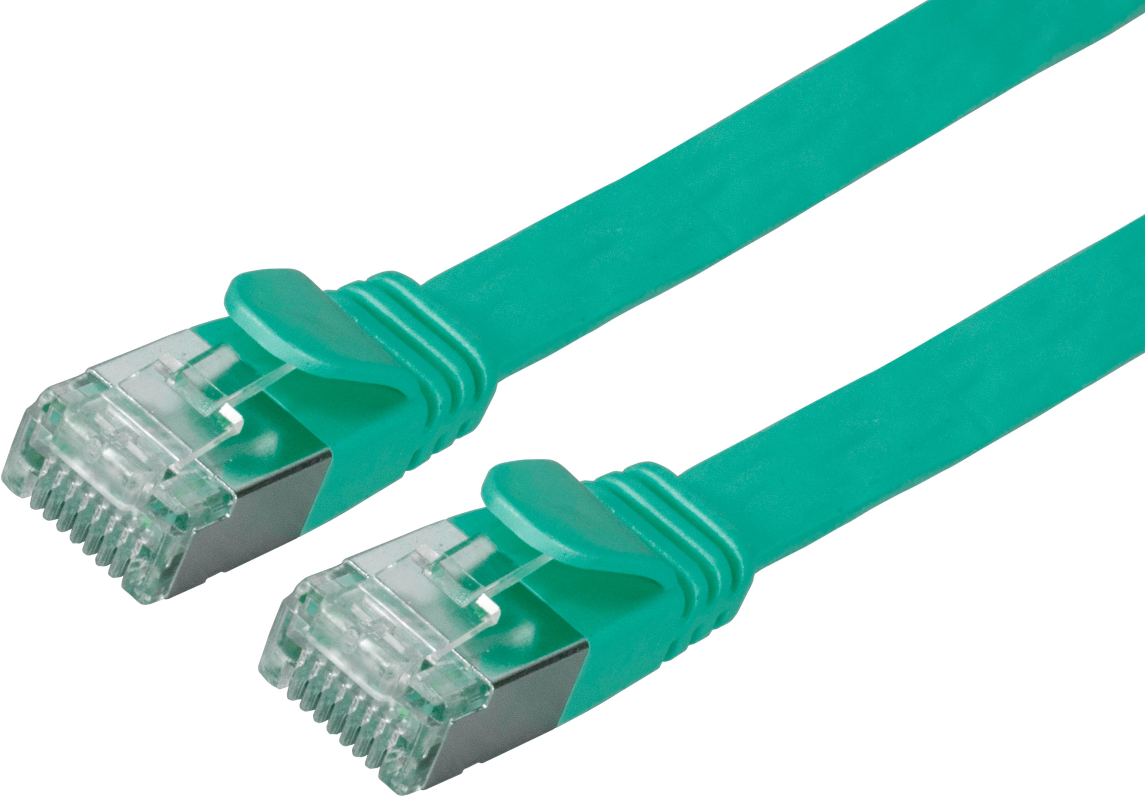 Câble patch plat RJ45 U/FTP Cat6a, 0,5 m