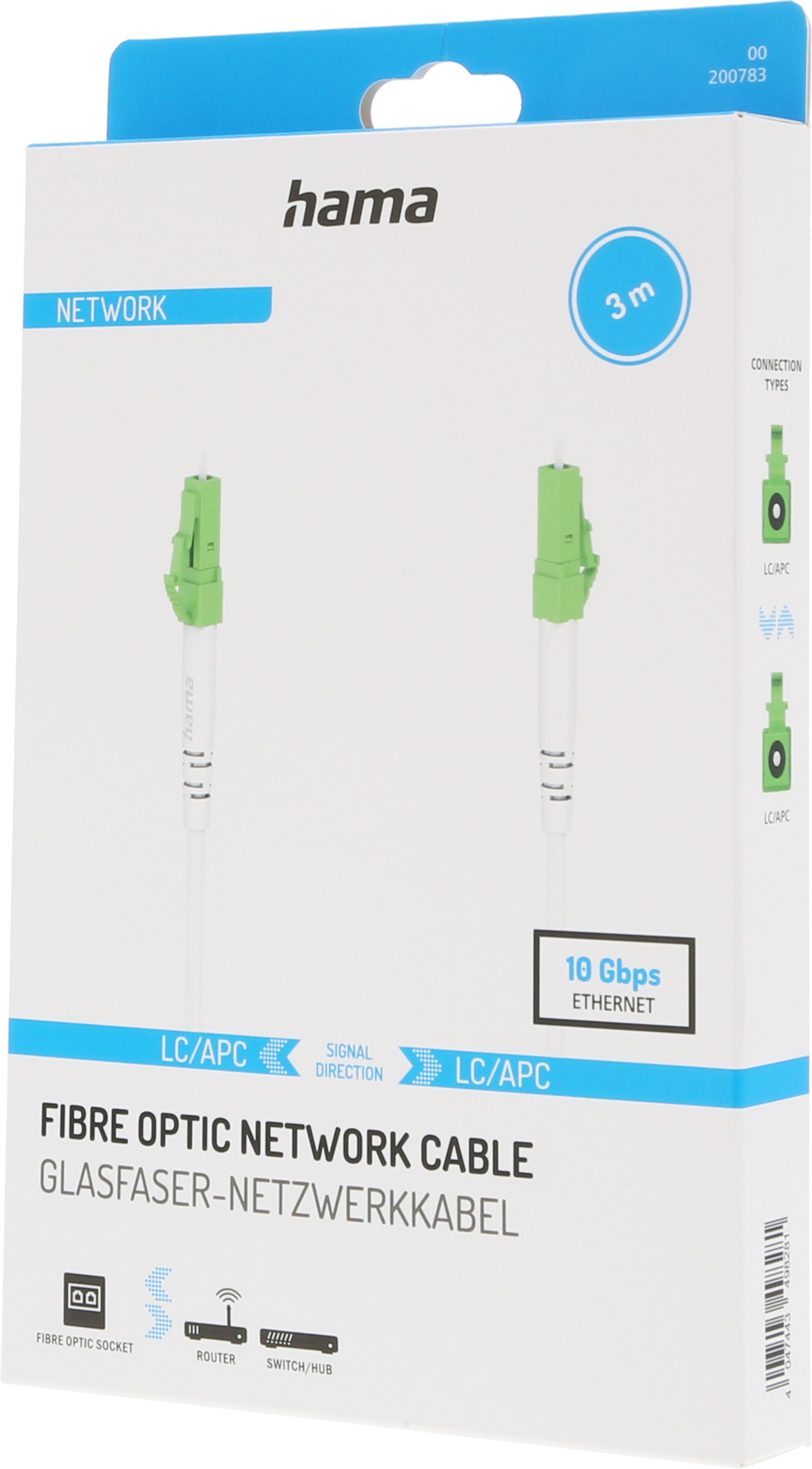 FO Duplex Patch Cable LC8°-LC8° 9µ 3m