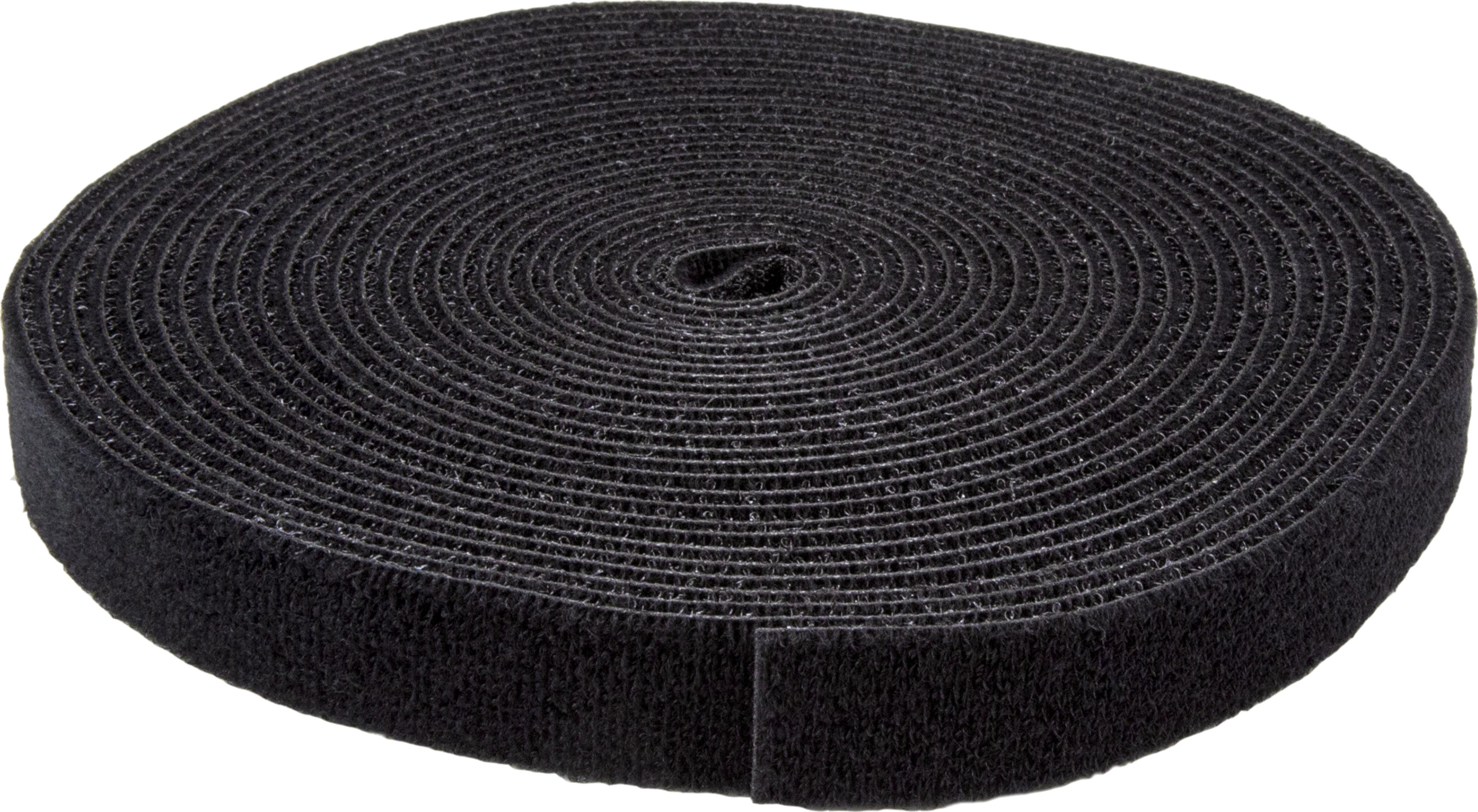 Hook-and-Loop Cable Tie Roll 7.6m Black