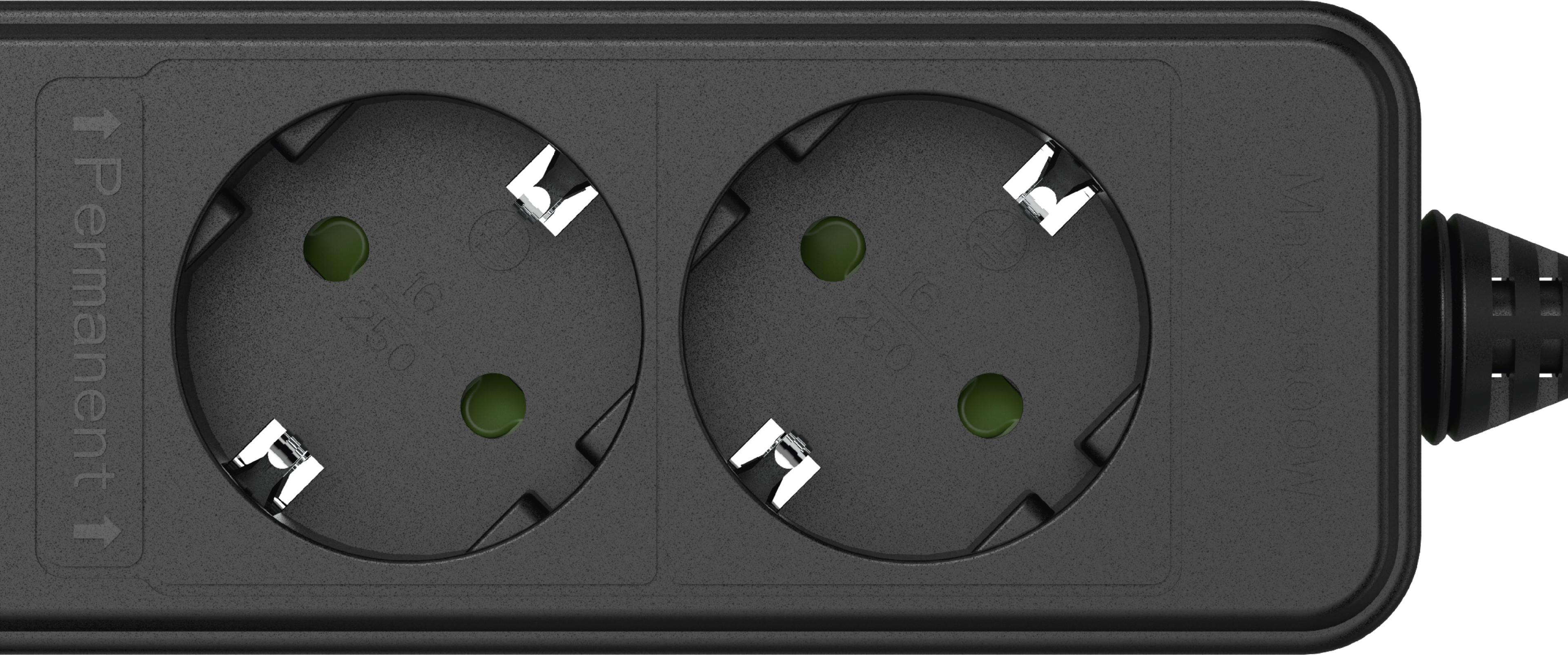 Steckdosenleiste 6fach 1,5 m Fußschalter