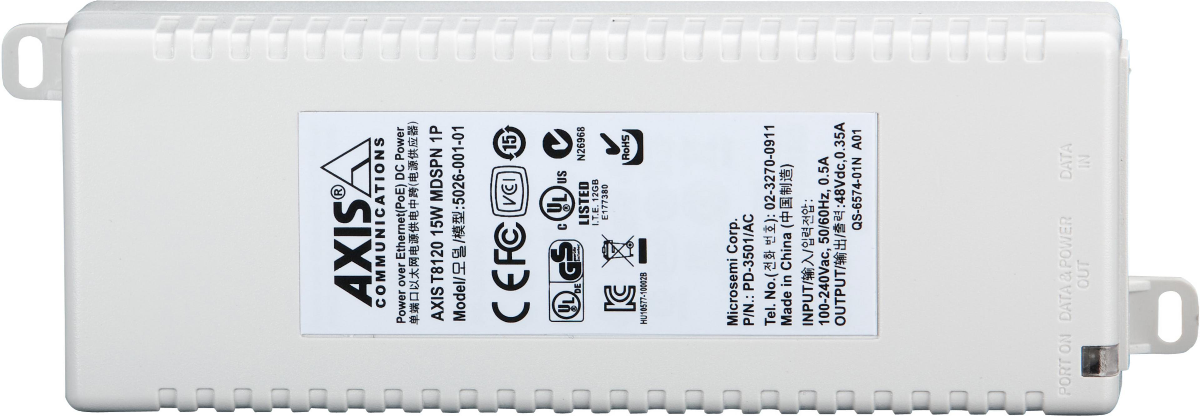 AXIS T8120 PoE Midspan 1-port 15 Watt