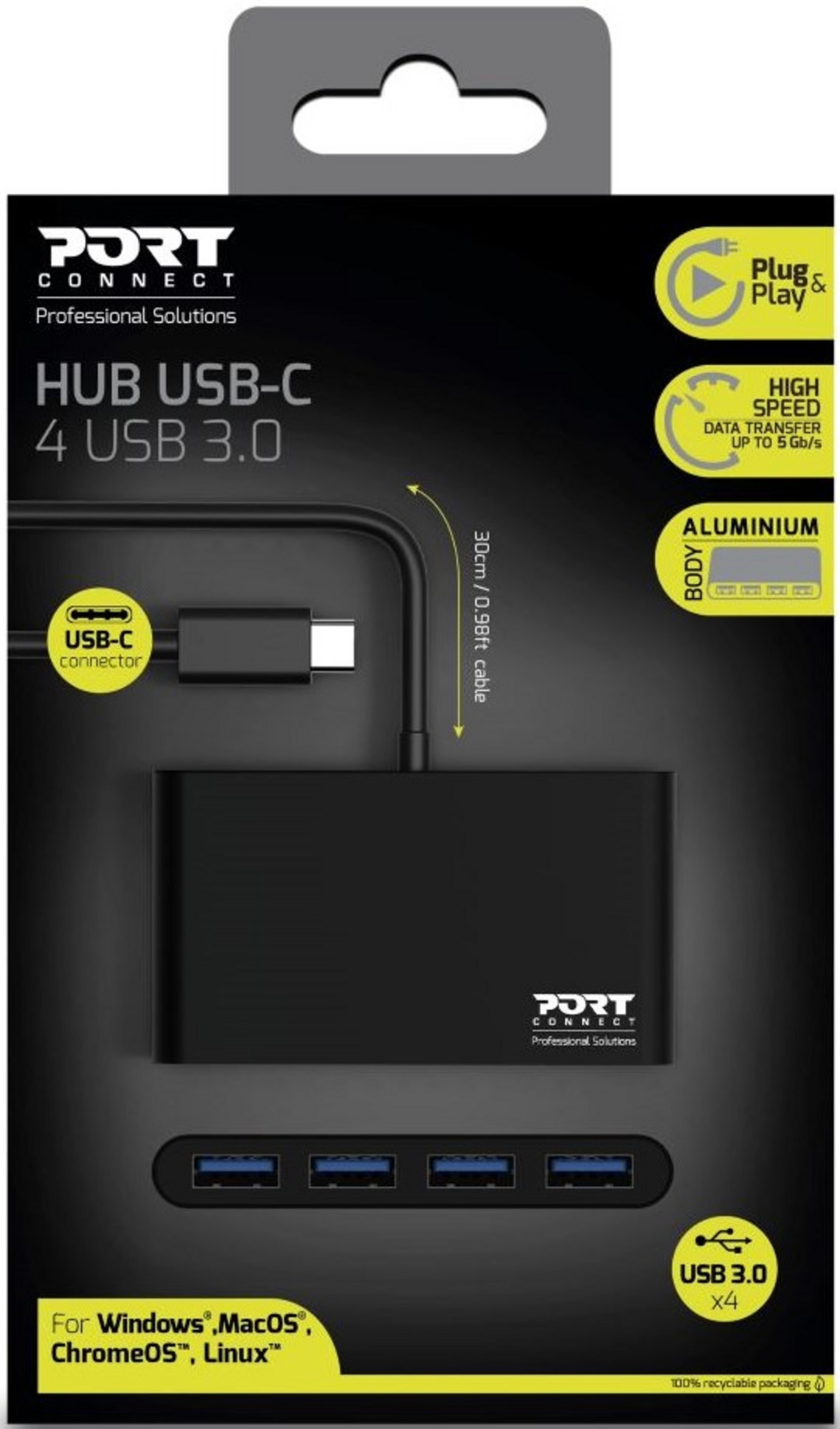 Port USB Typ C auf USB 3.0 Hub