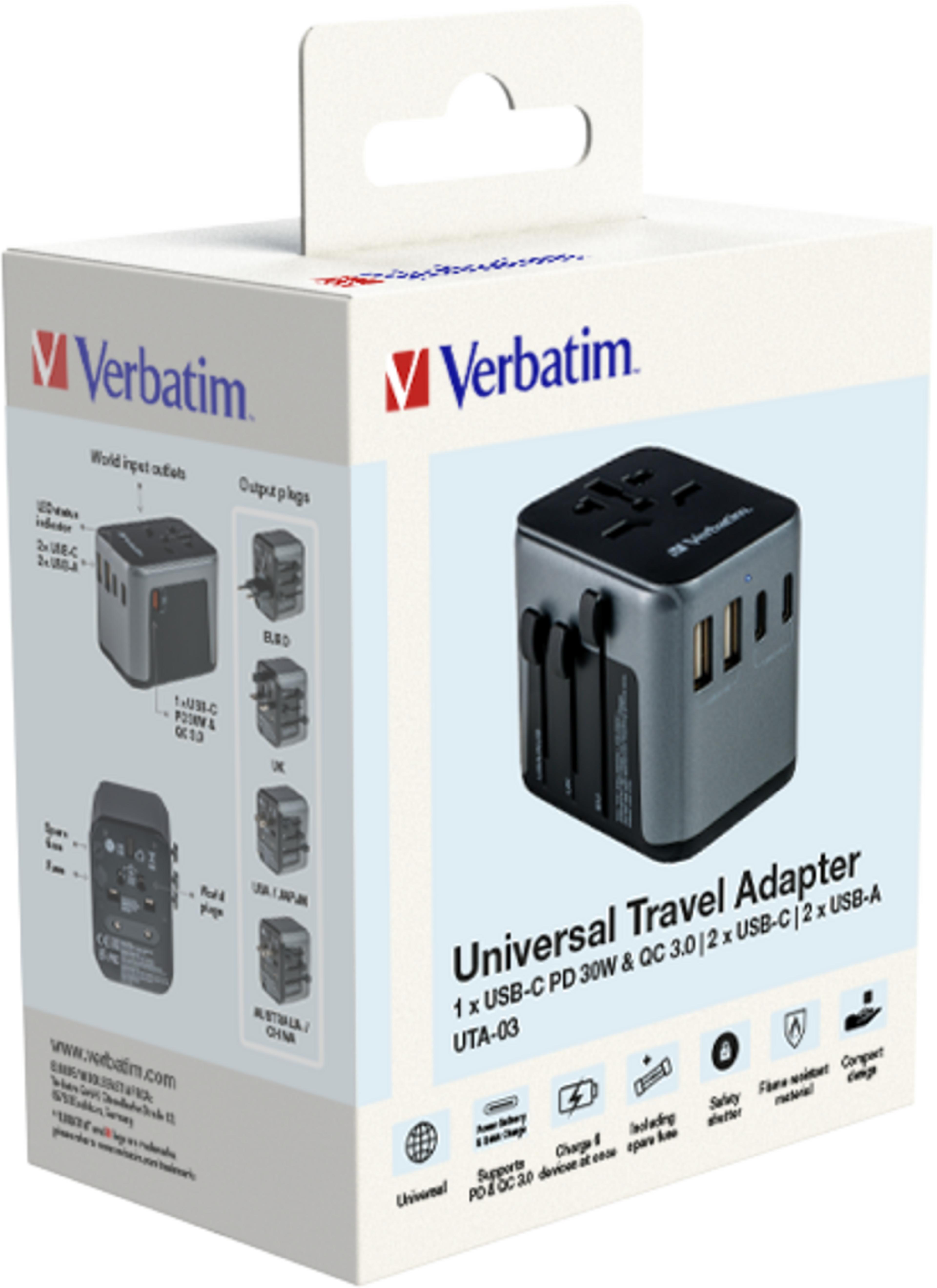 Verbatim World + 5x USB Travel Adapter