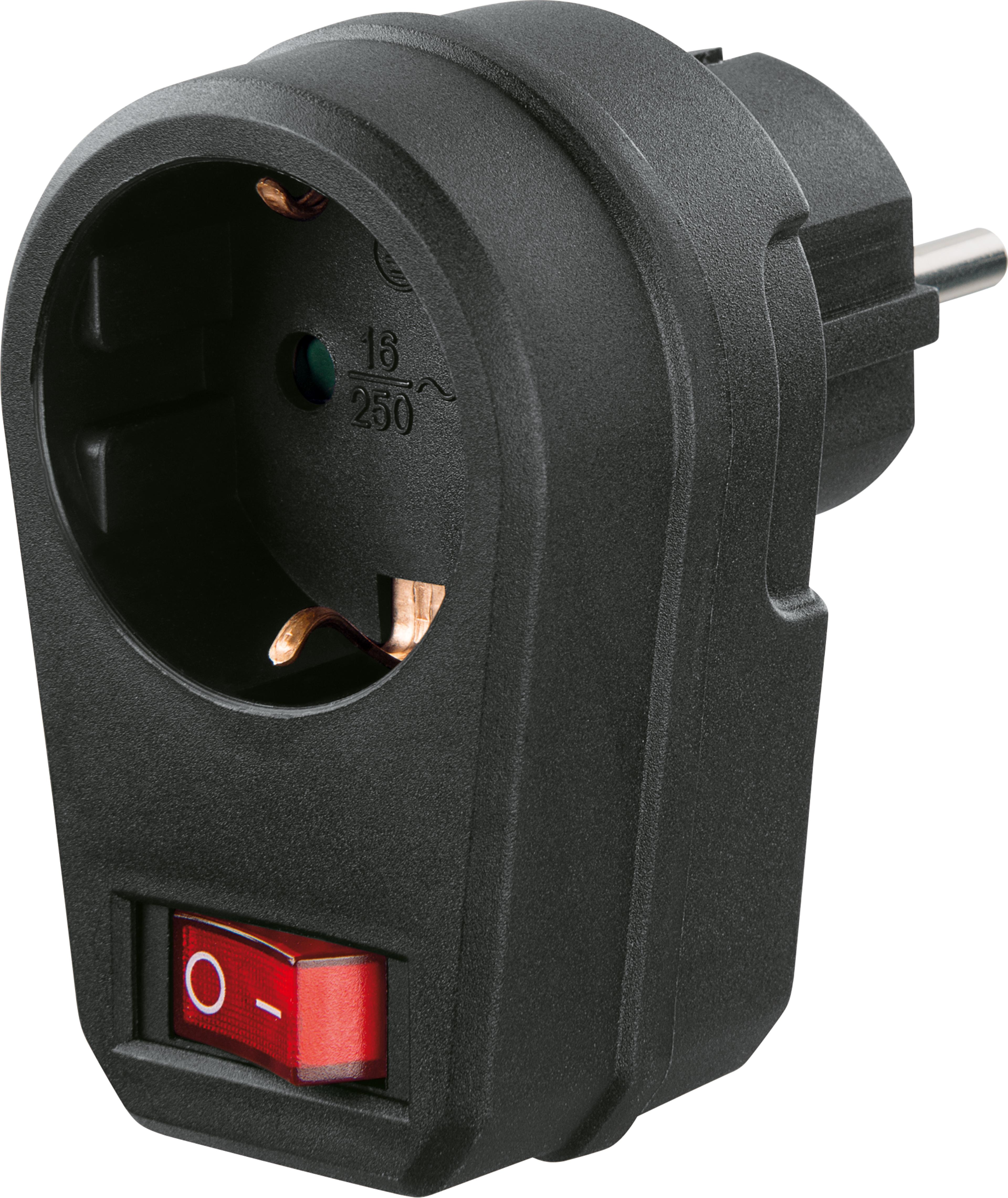 Steckdosen Adapter 1fach Schalter