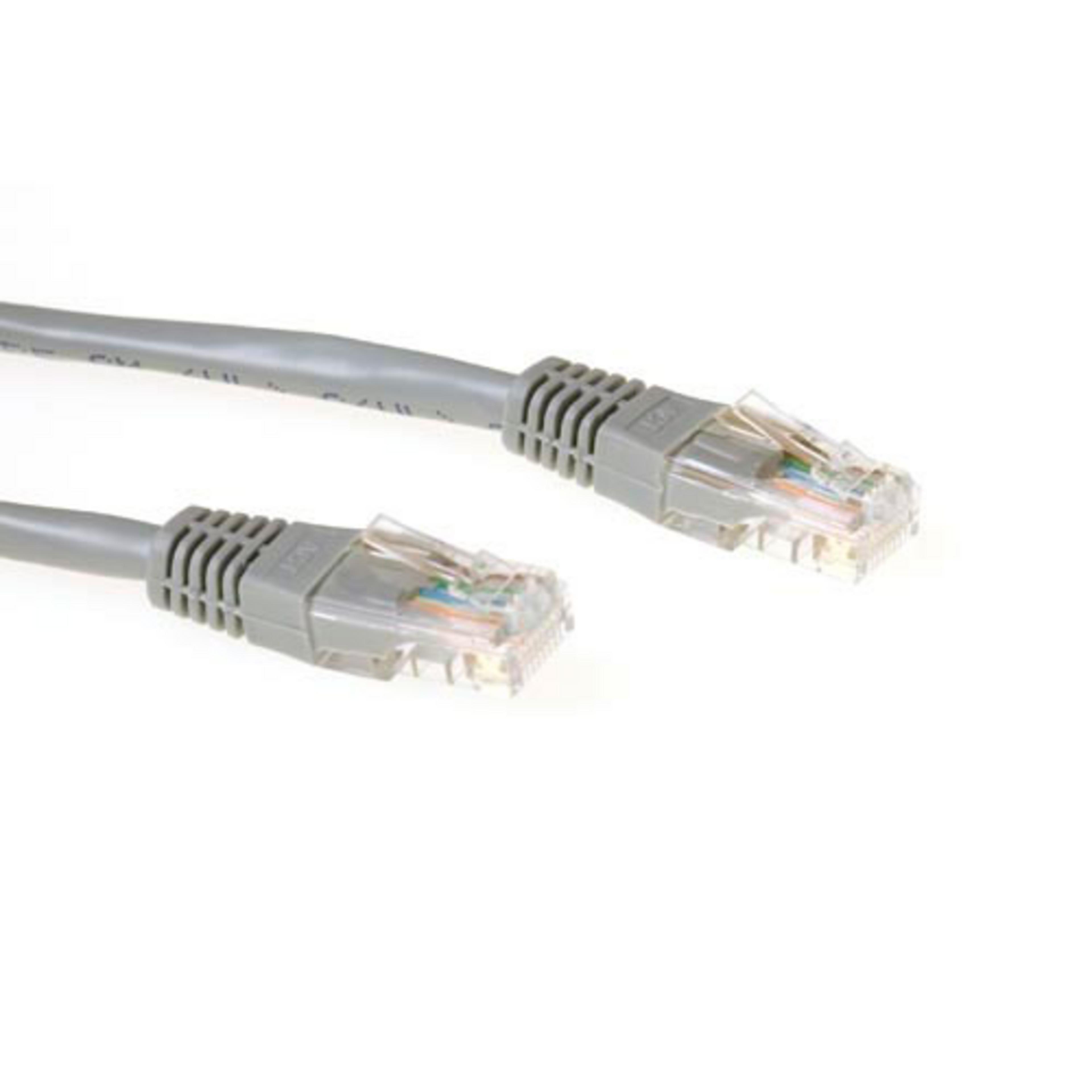 Patch Cable RJ45 U/UTP Cat6 0.5m Grey
