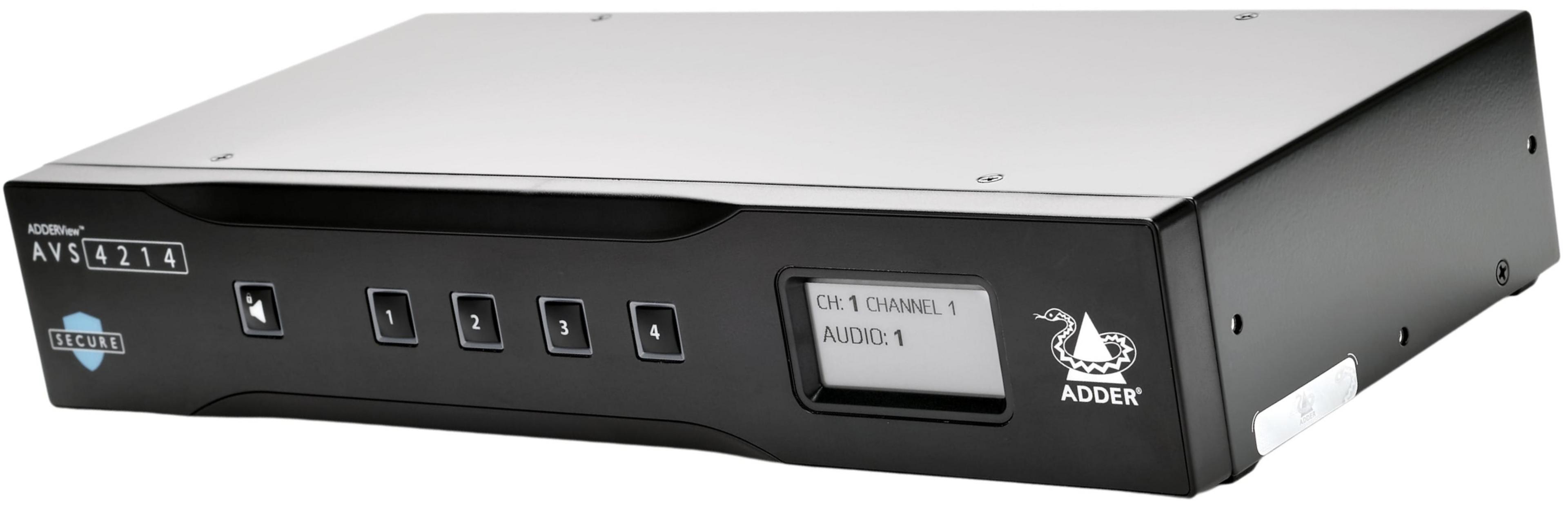 ADDER Secure KVM-Switch 2xDP/HDMI 4-Port