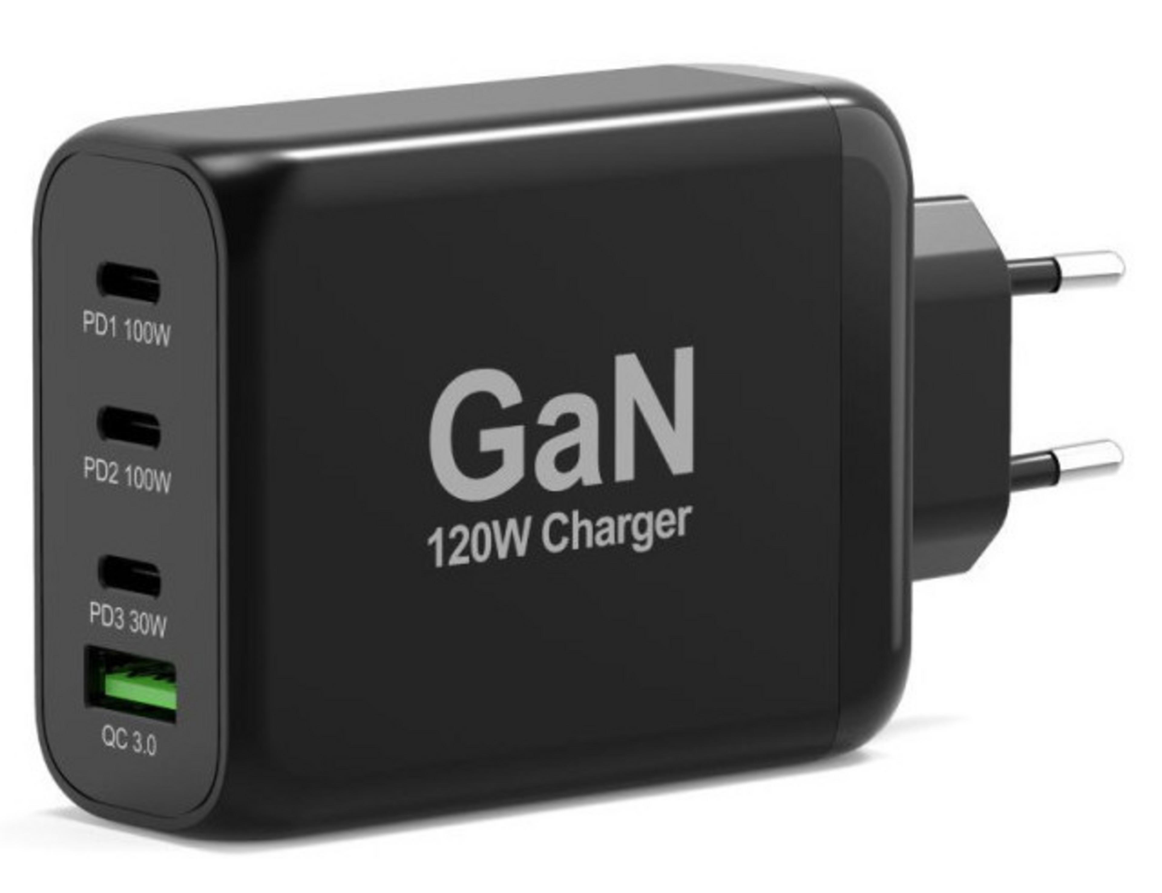 Port 120 W 3x USB-C/USB-A GaN Ladegerät