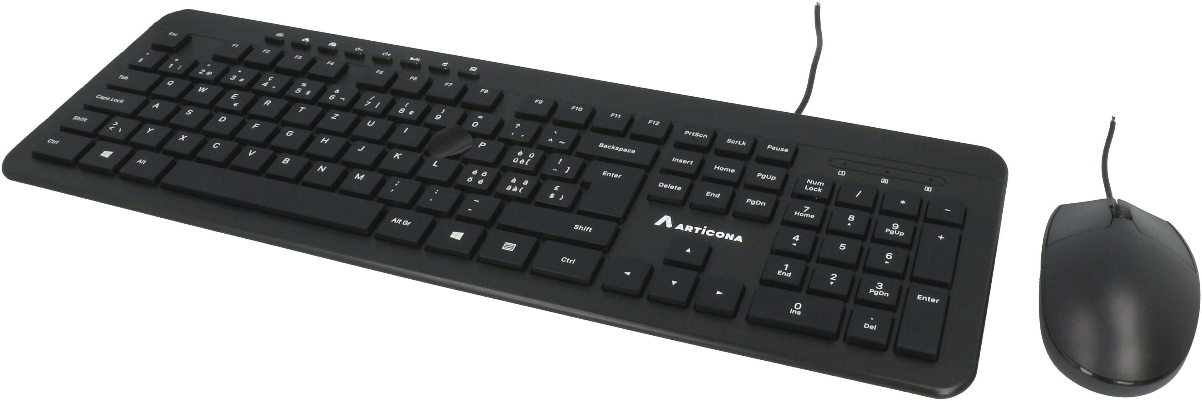 ARTICONA wired Tastatur und Maus Set