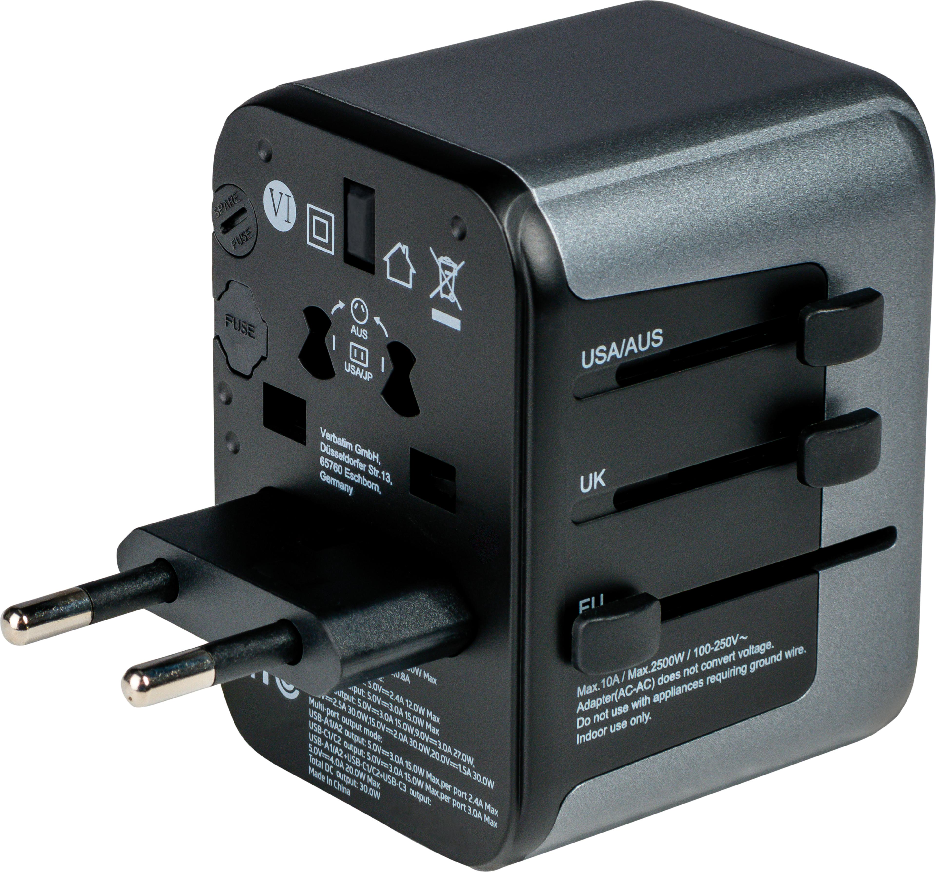 Verbatim World + 5x USB Travel Adapter