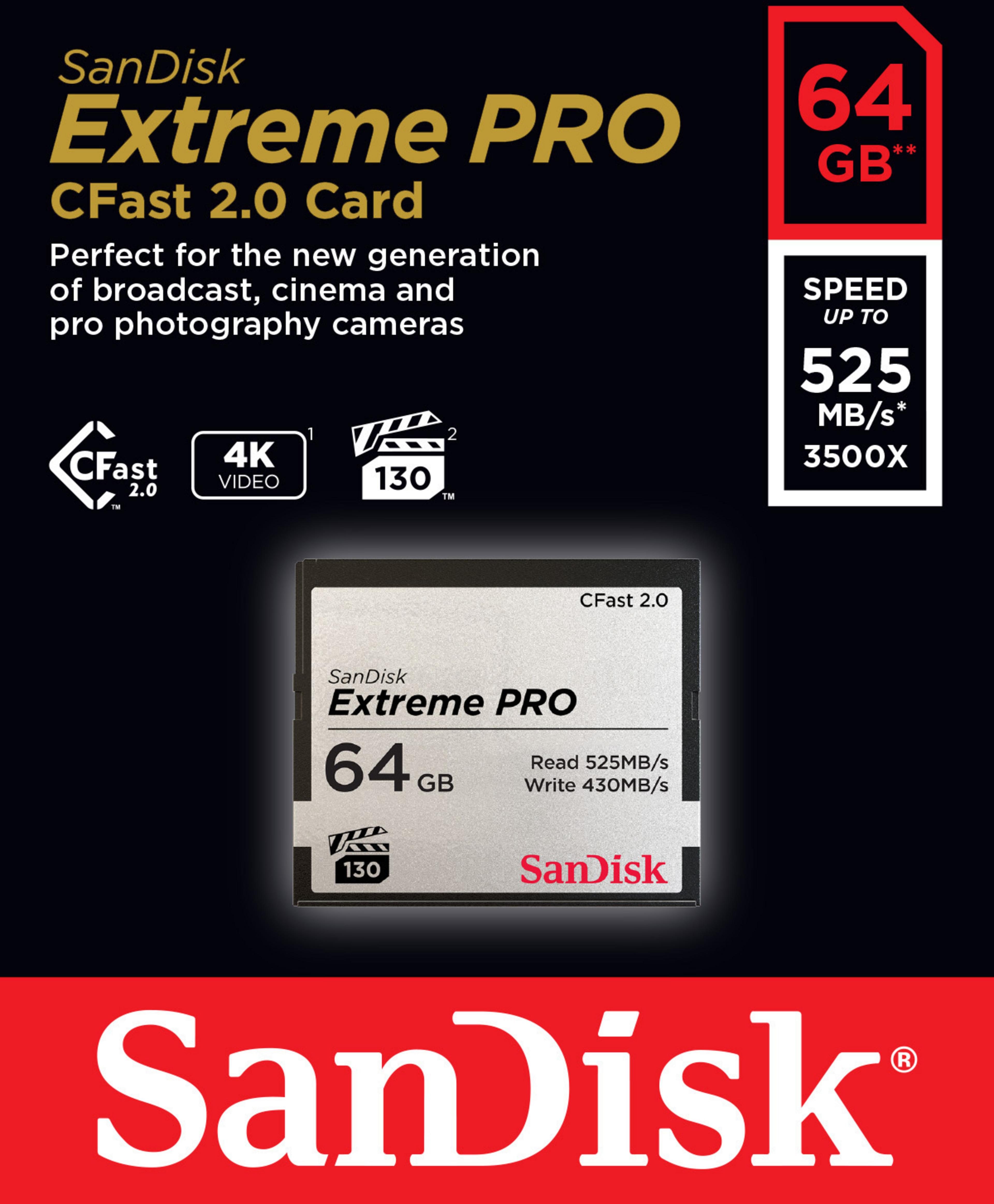 SanDisk Extreme PRO CFast kártya 64 GB