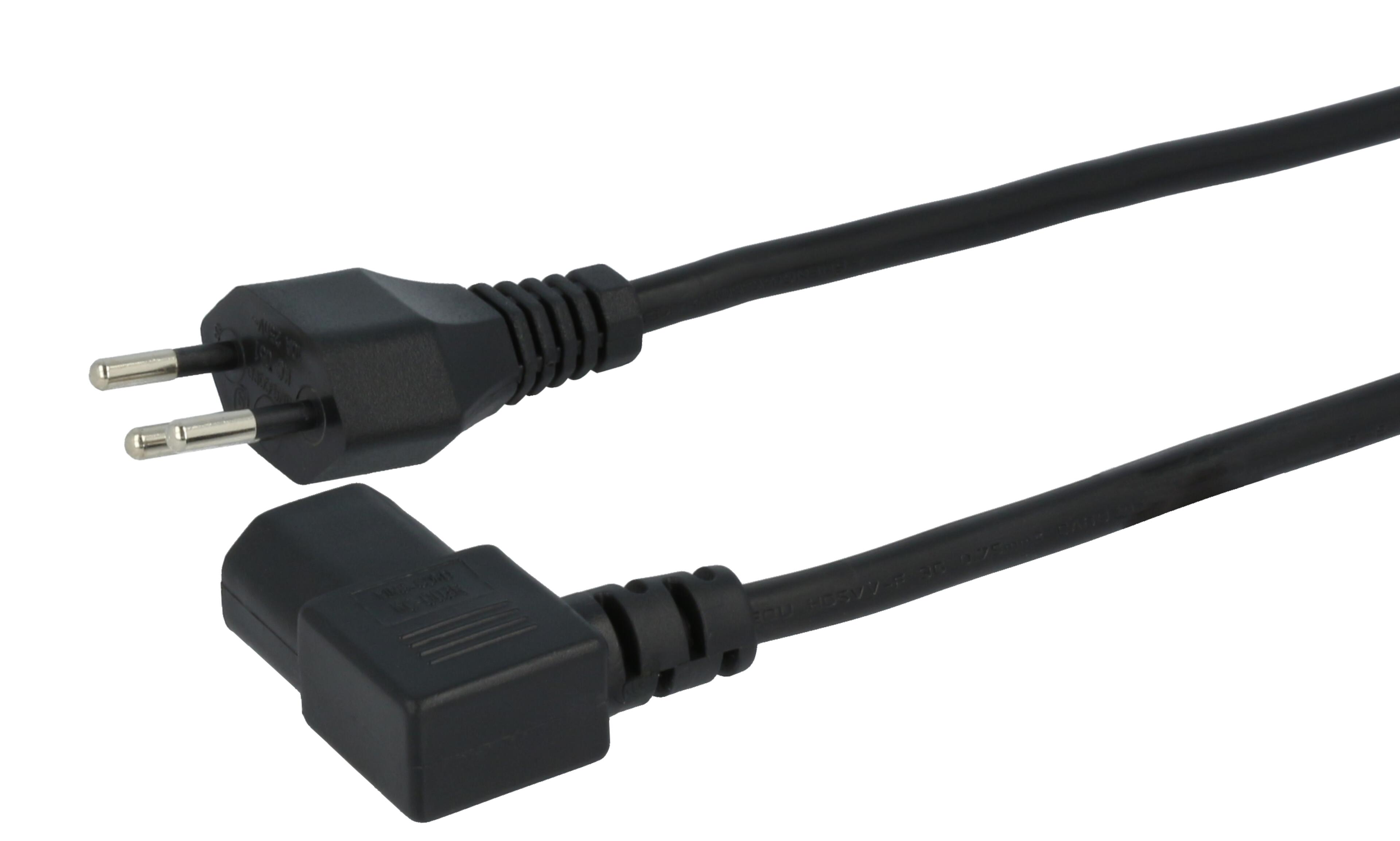 Power Cable T12/m - C13 90° 2m