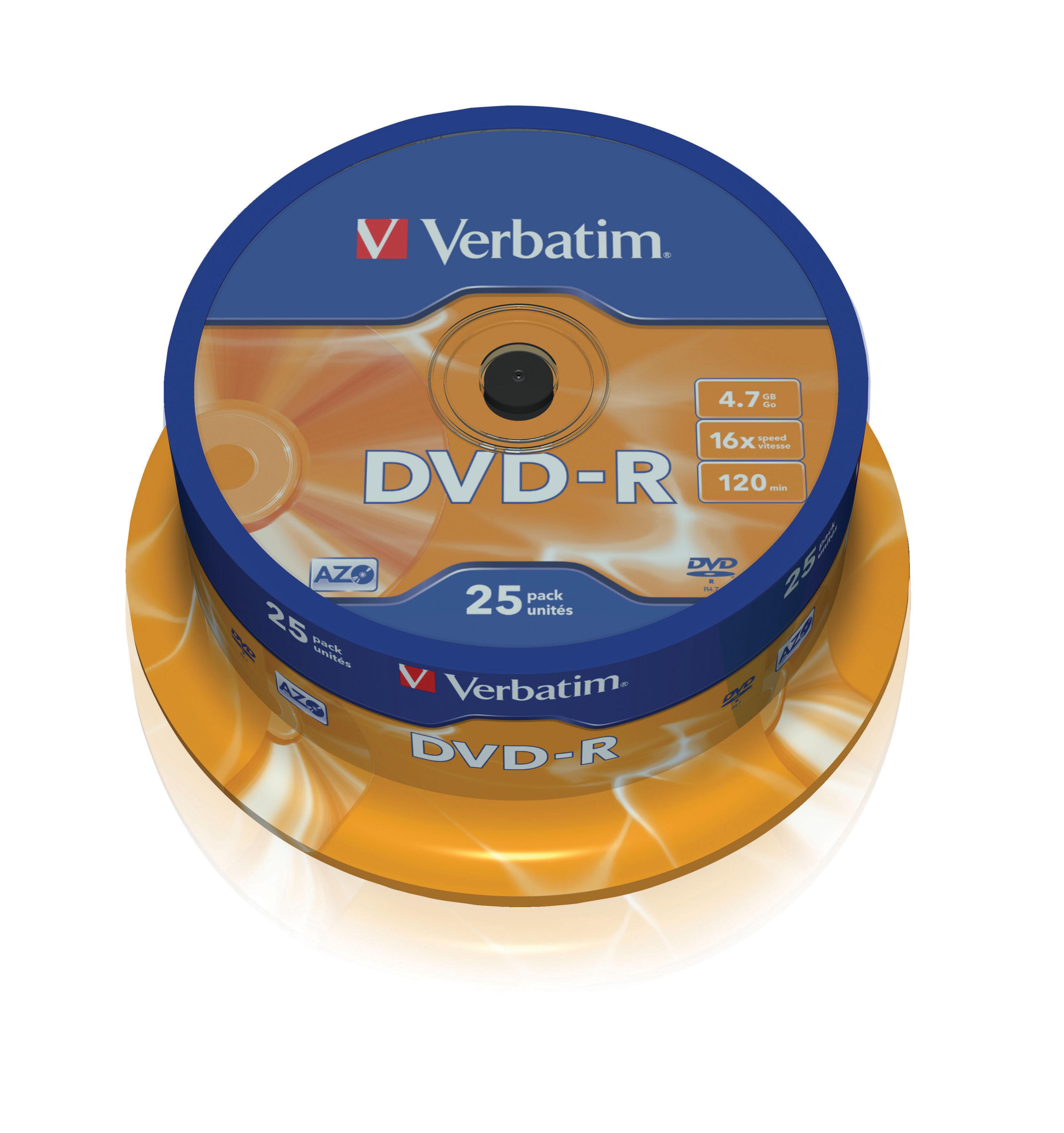 DVD-R 4,7 Go Verbatim 16x spindle de 25