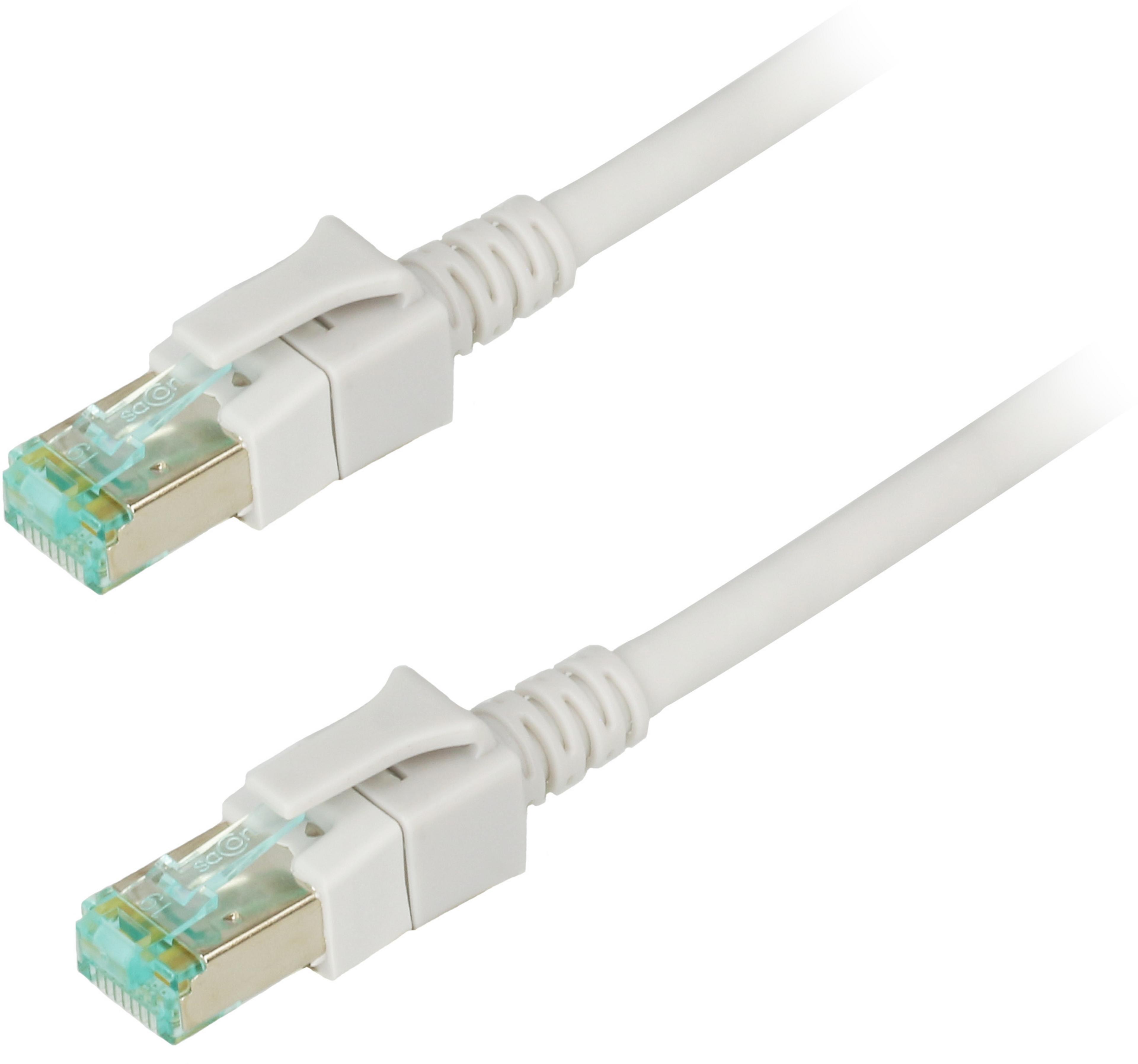 Patch Cable RJ45 S/FTP Cat6a 15m LED Gry