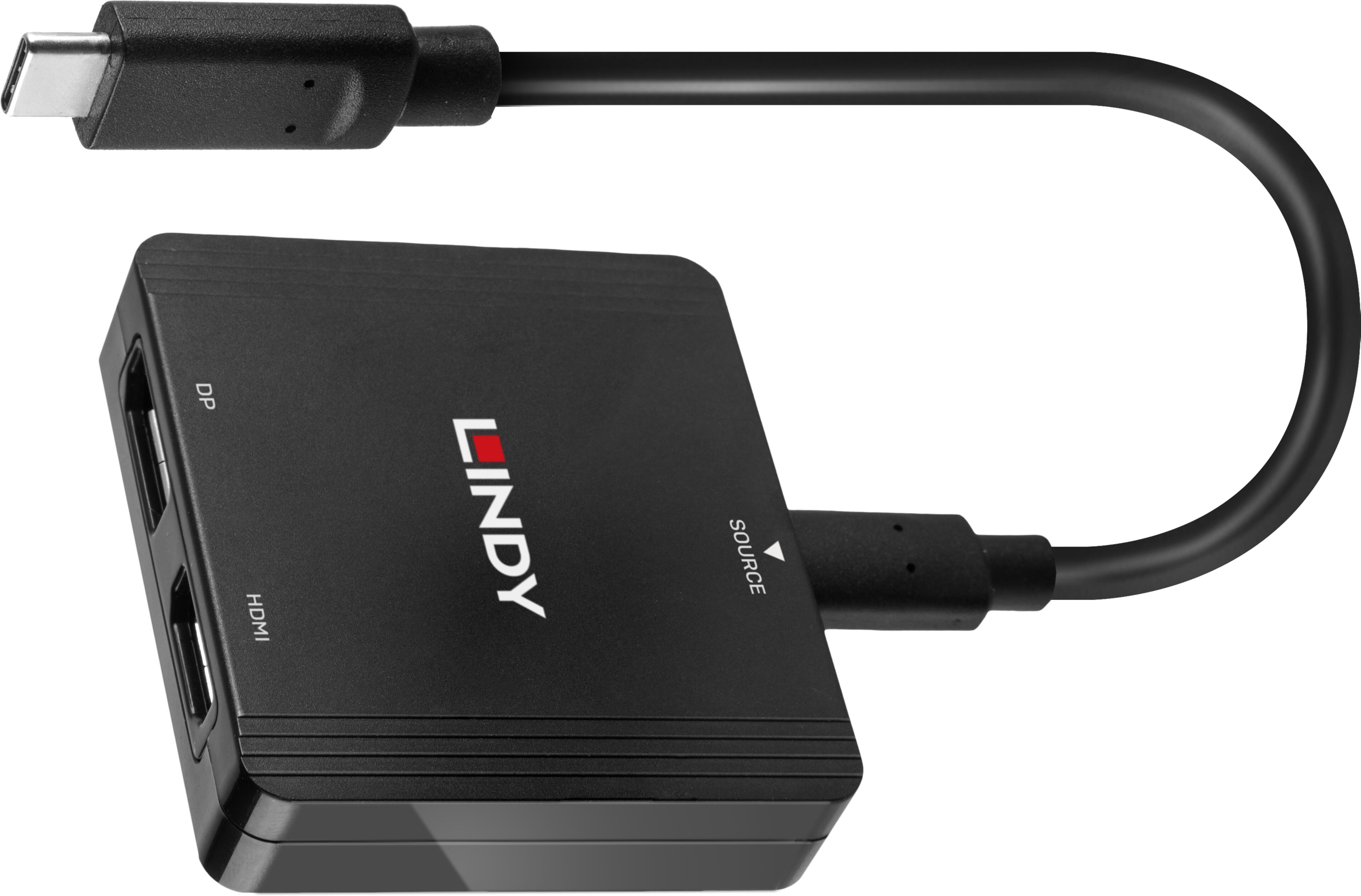 Adapter USB Type-C/m - HDMI+DisplayPort