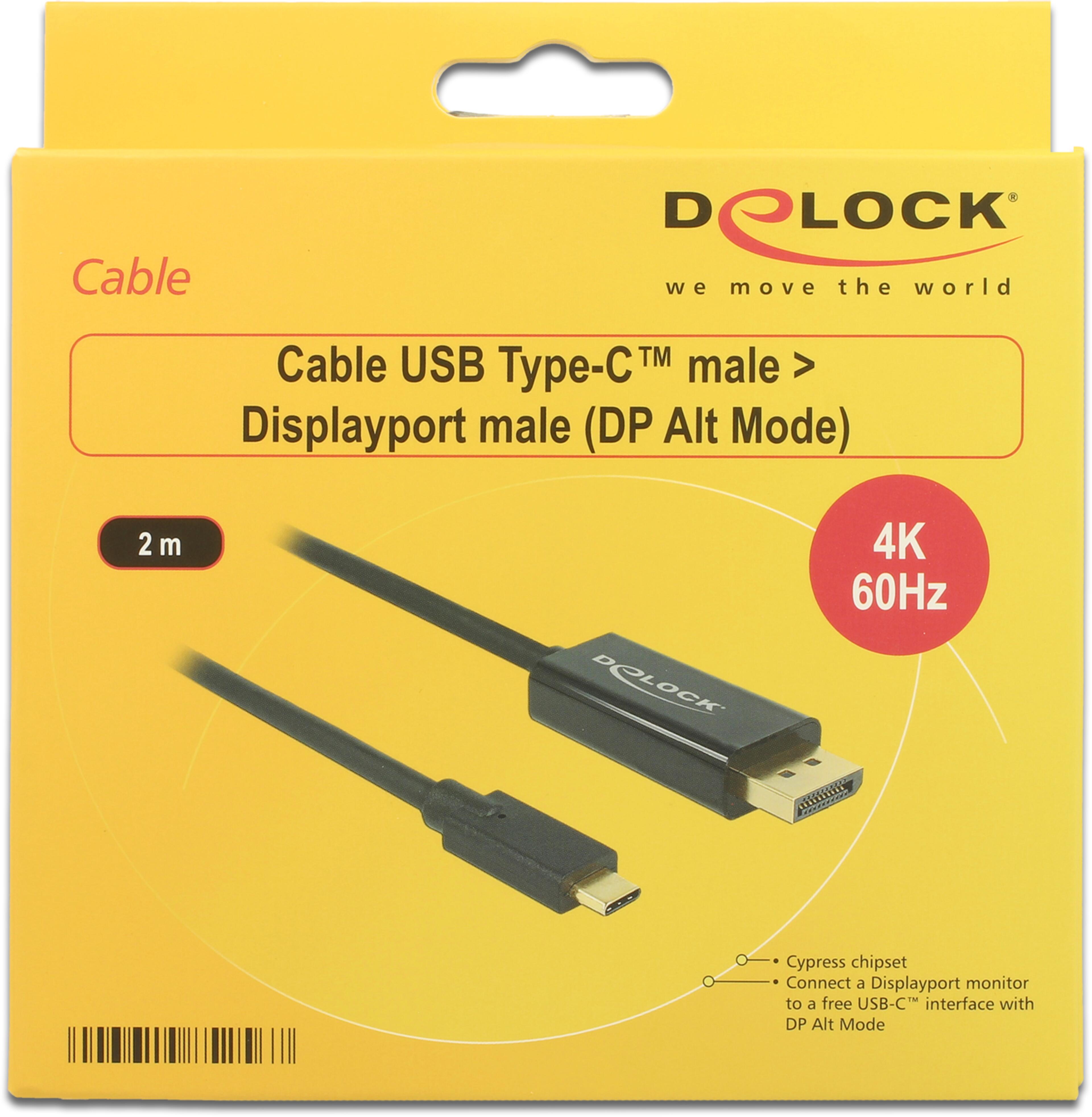 Cable USB Type-C/m - DisplayPort/m 2m