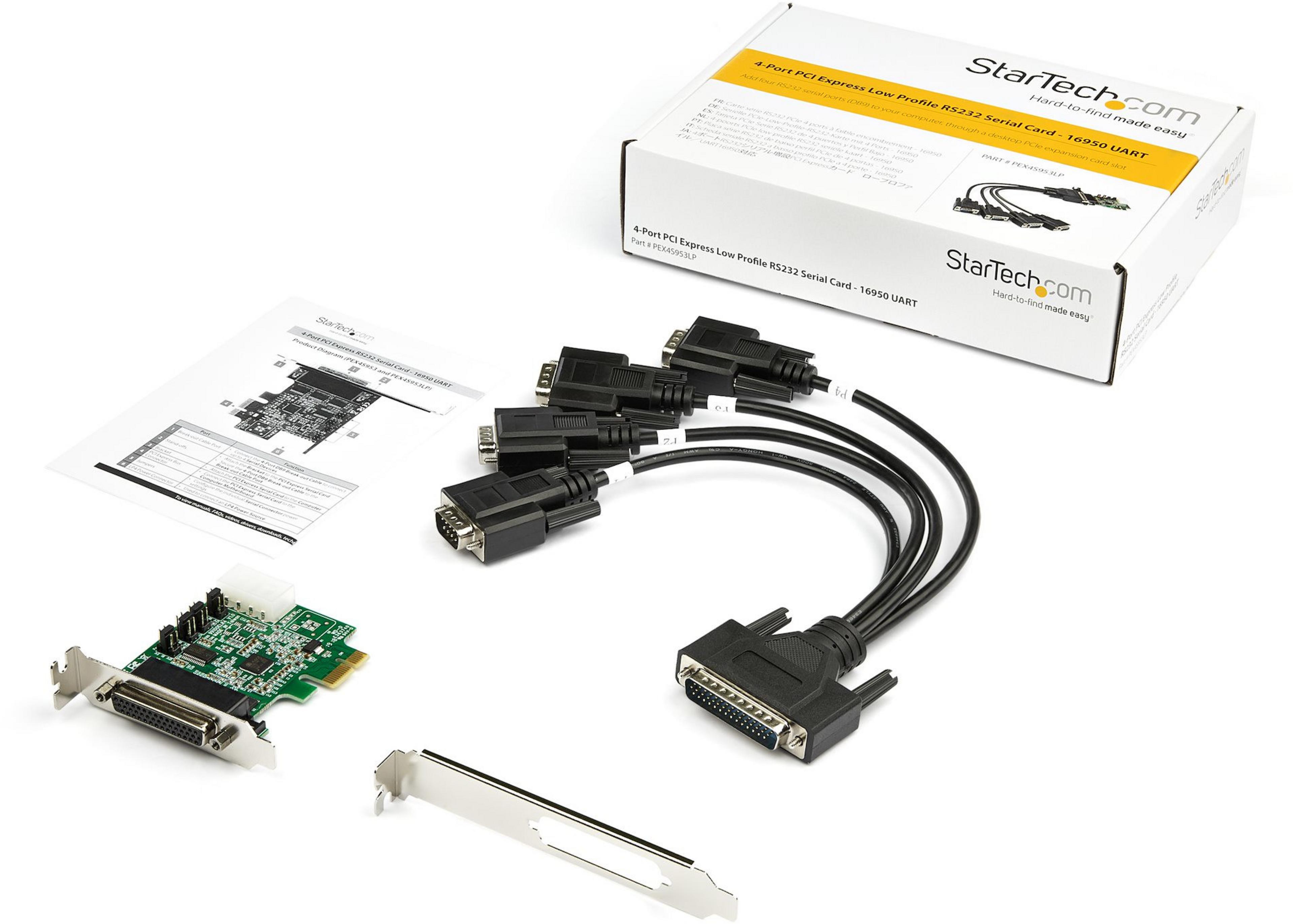 Carte PCIe StarTech 4 ports série RS232