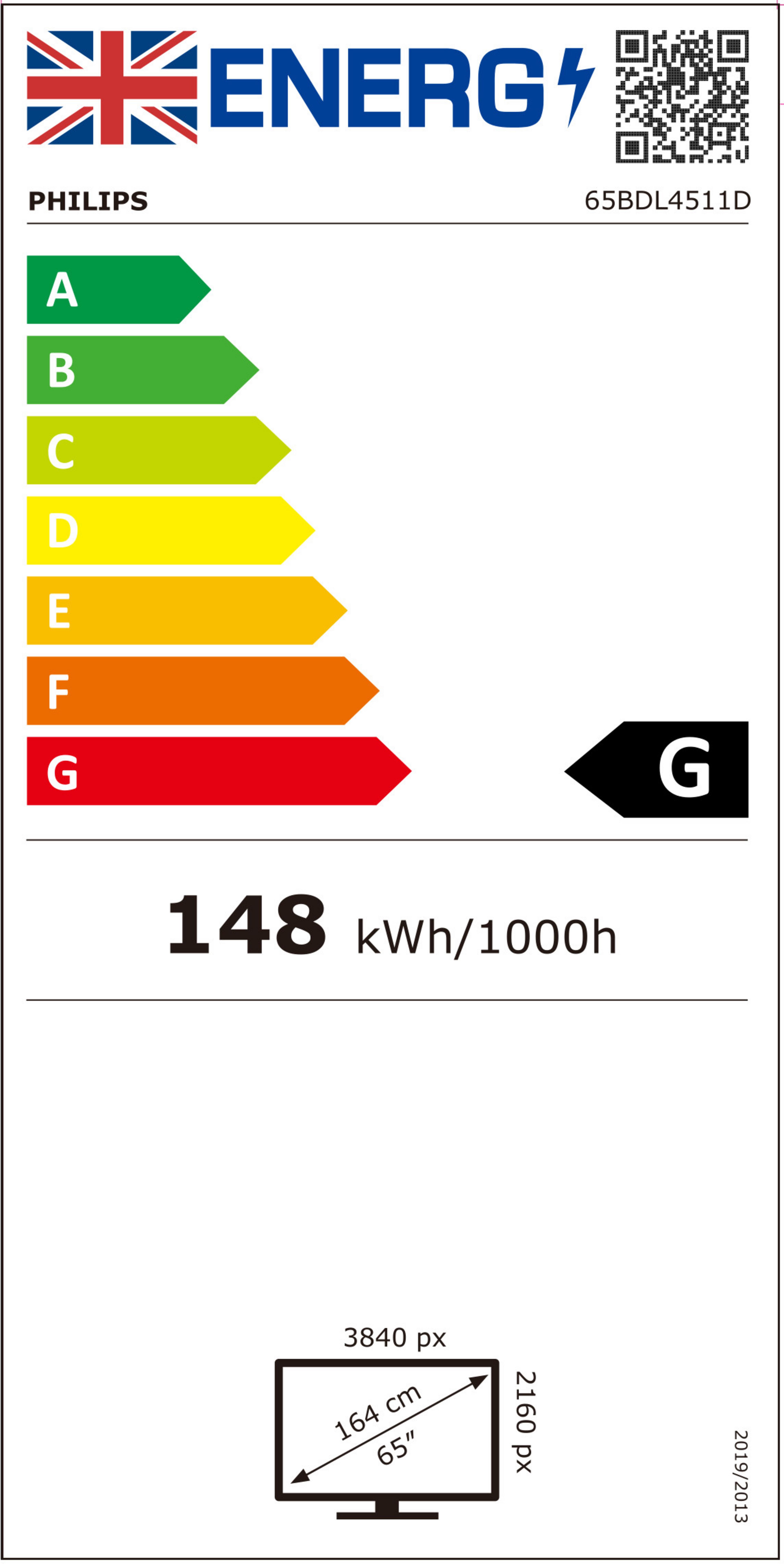 Philips 65BDL4511D Display