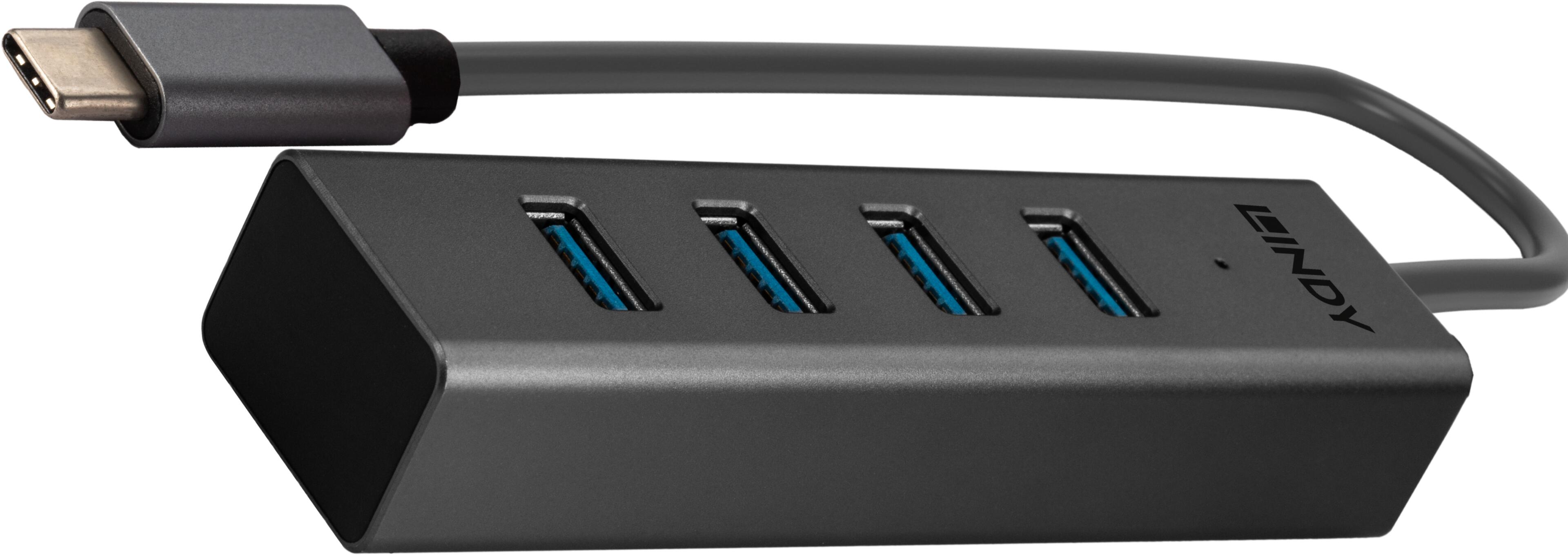 LINDY USB Hub 3.0 4-port Black