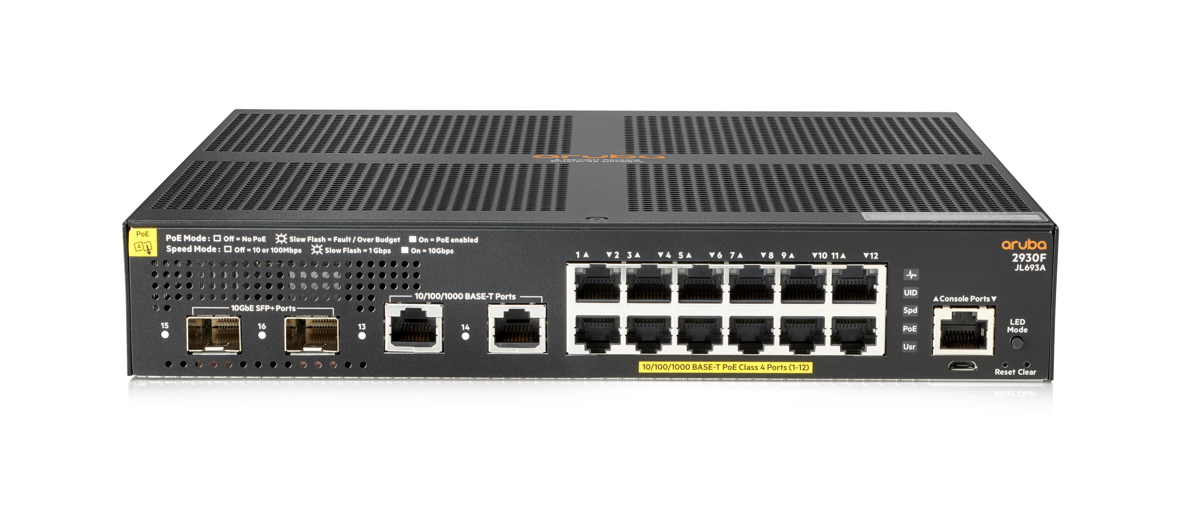 HPE Aruba 2930F 12G PoE+ Switch