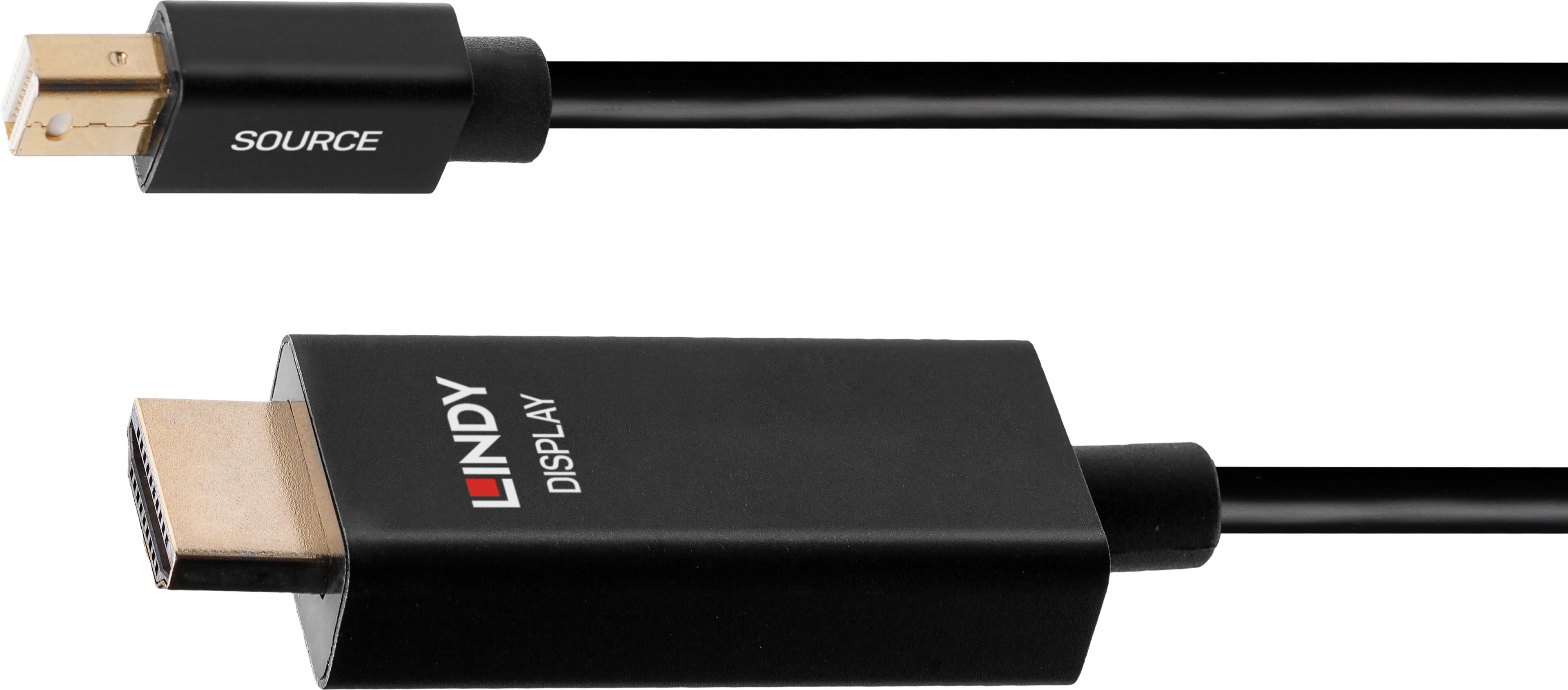 LINDY Mini DP - HDMI Active Cable 2m