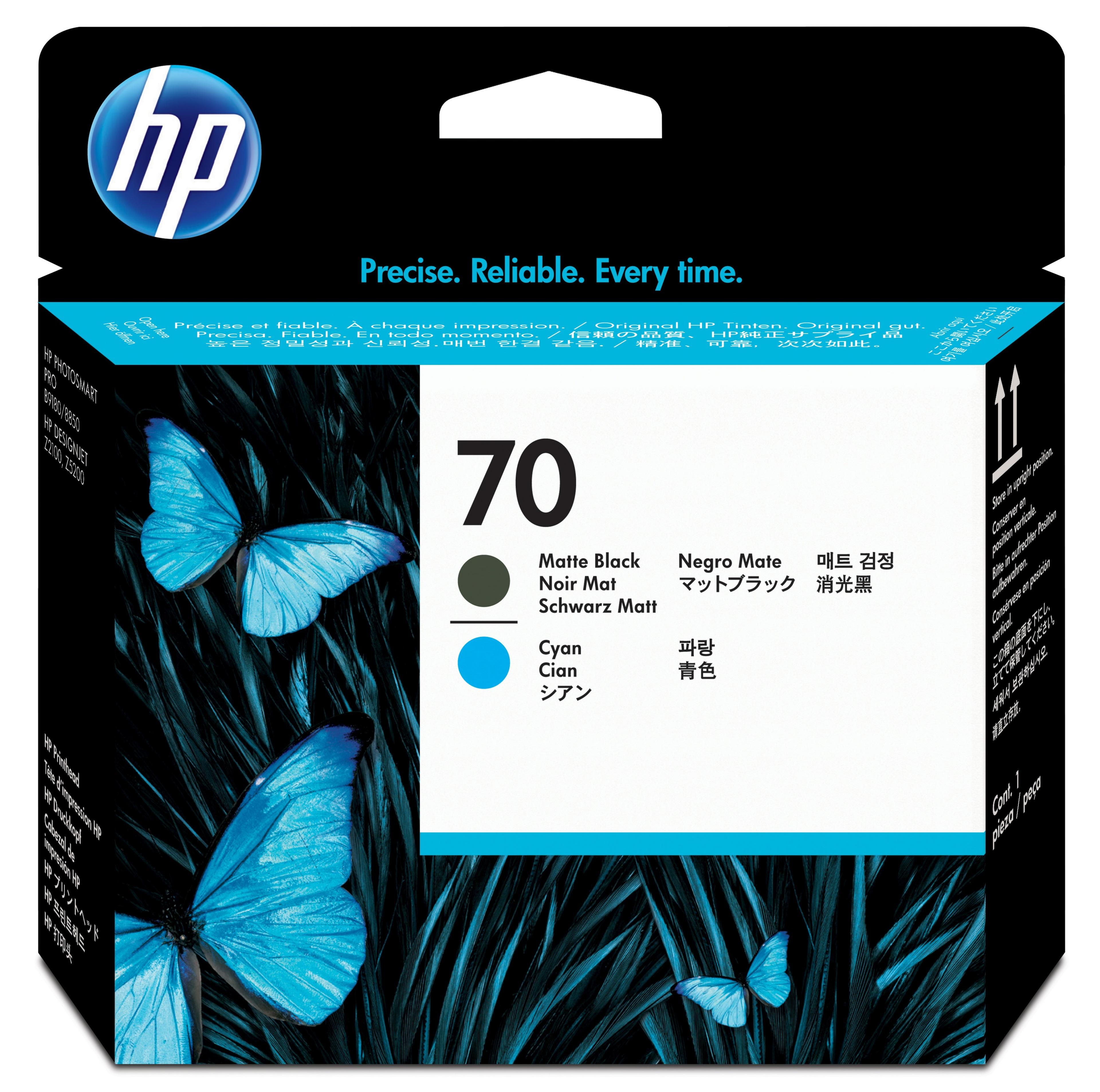 HP 70 Print Head Matte Black + Cyan
