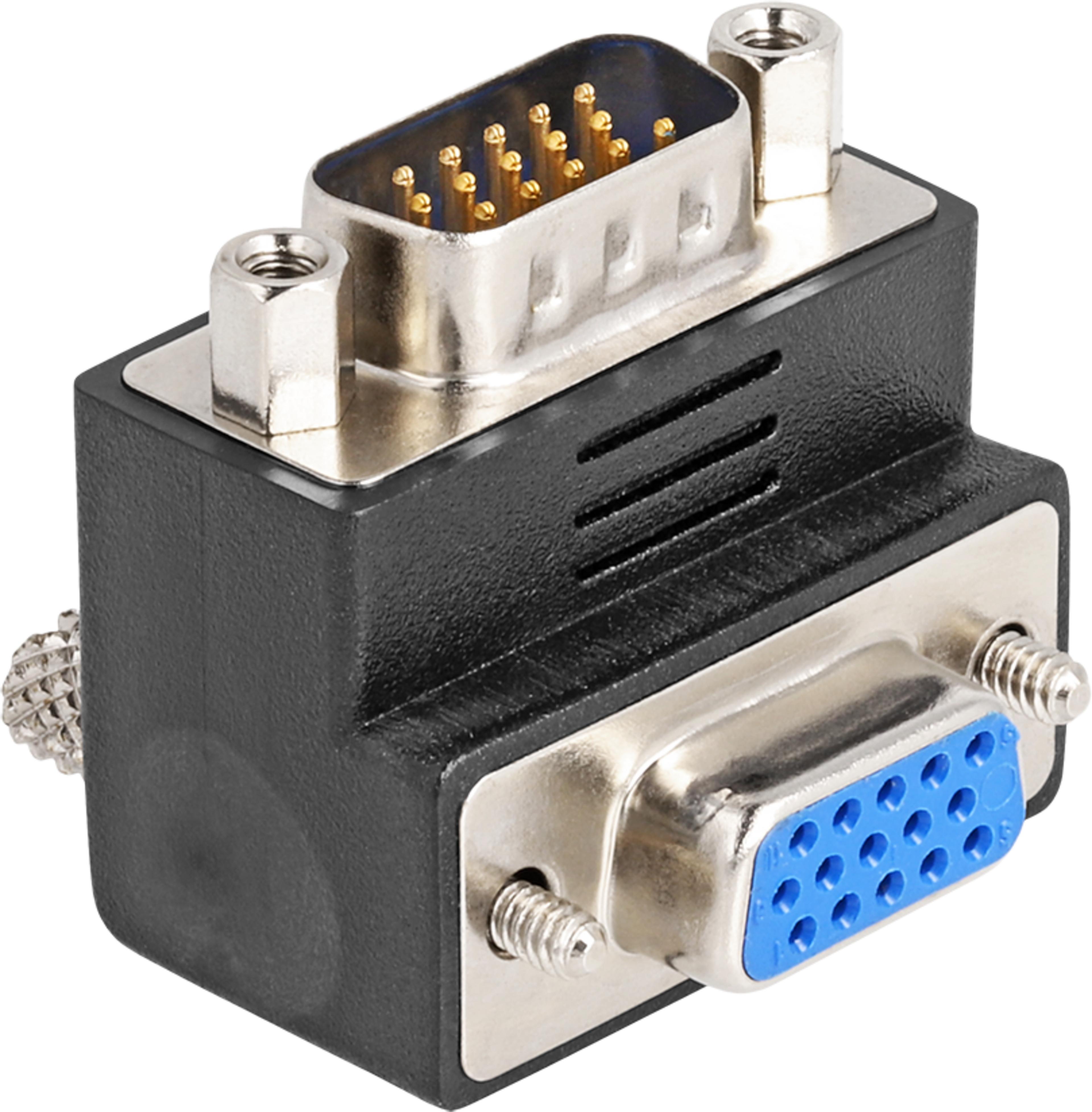 VGA-Adapter HD15Buchse - HD15Stecker 90°
