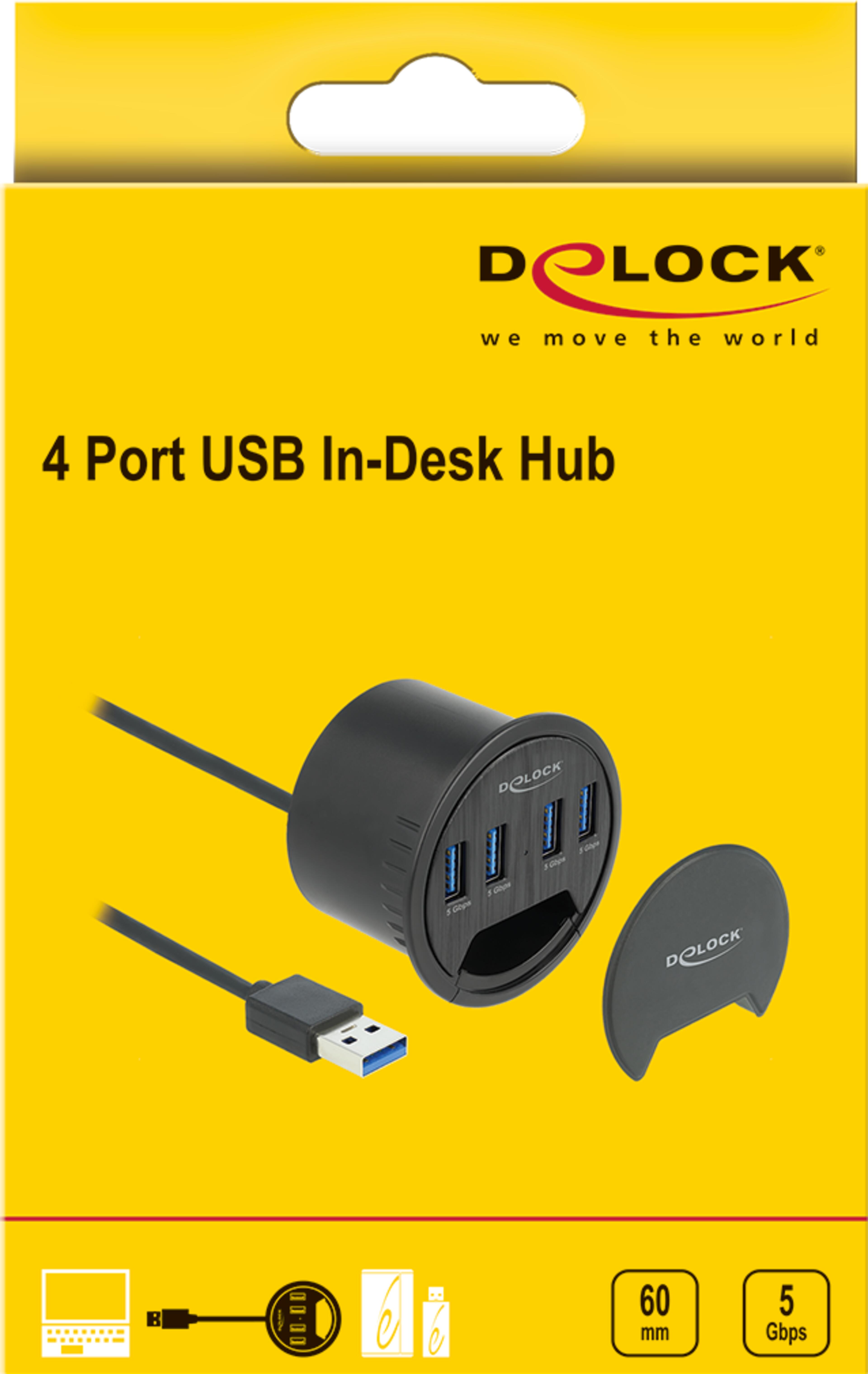 Delock USB Hub 3.0 Desk 4-port
