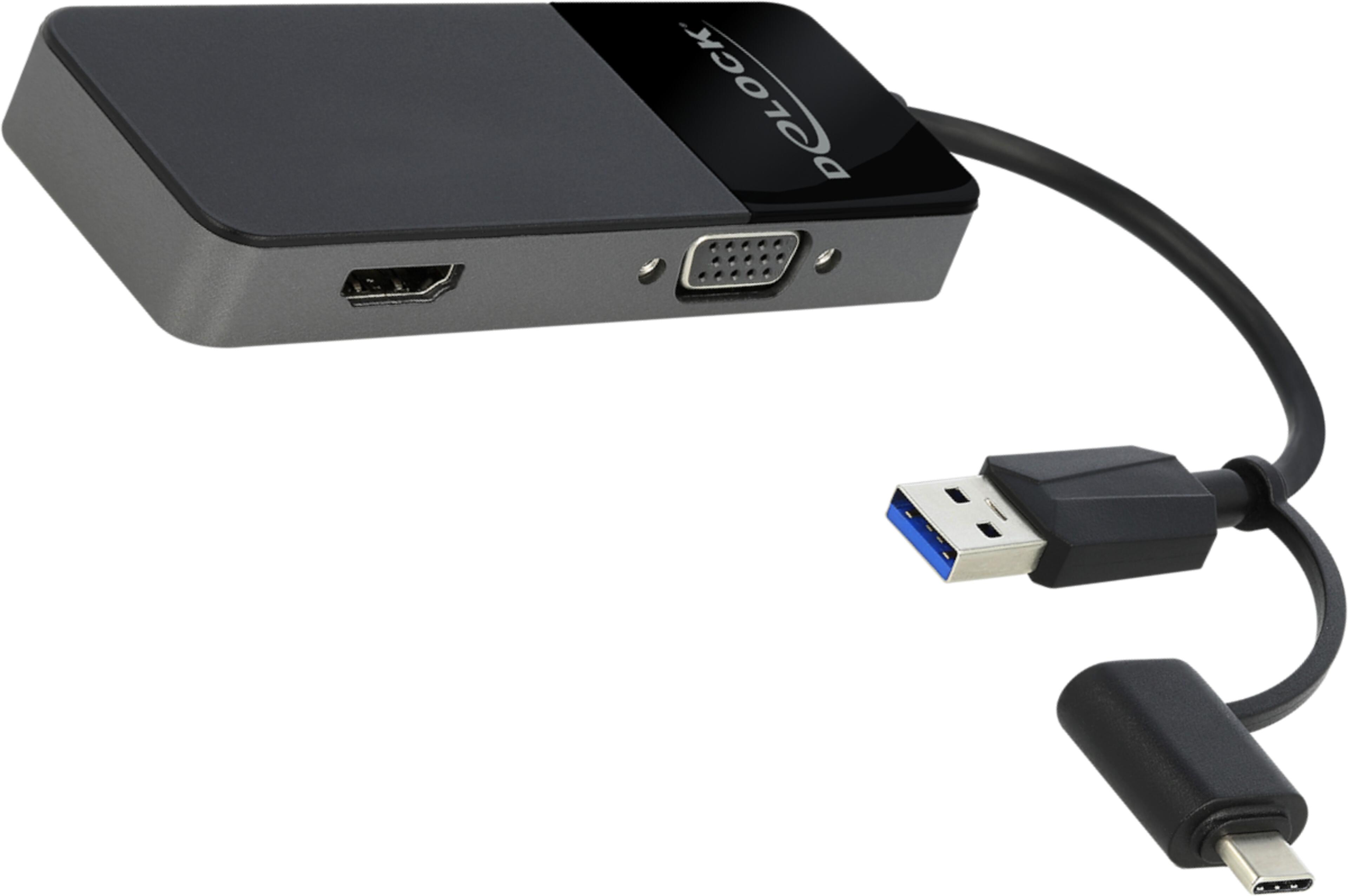 Adapter USB Type-A/C - VGA/HDMI