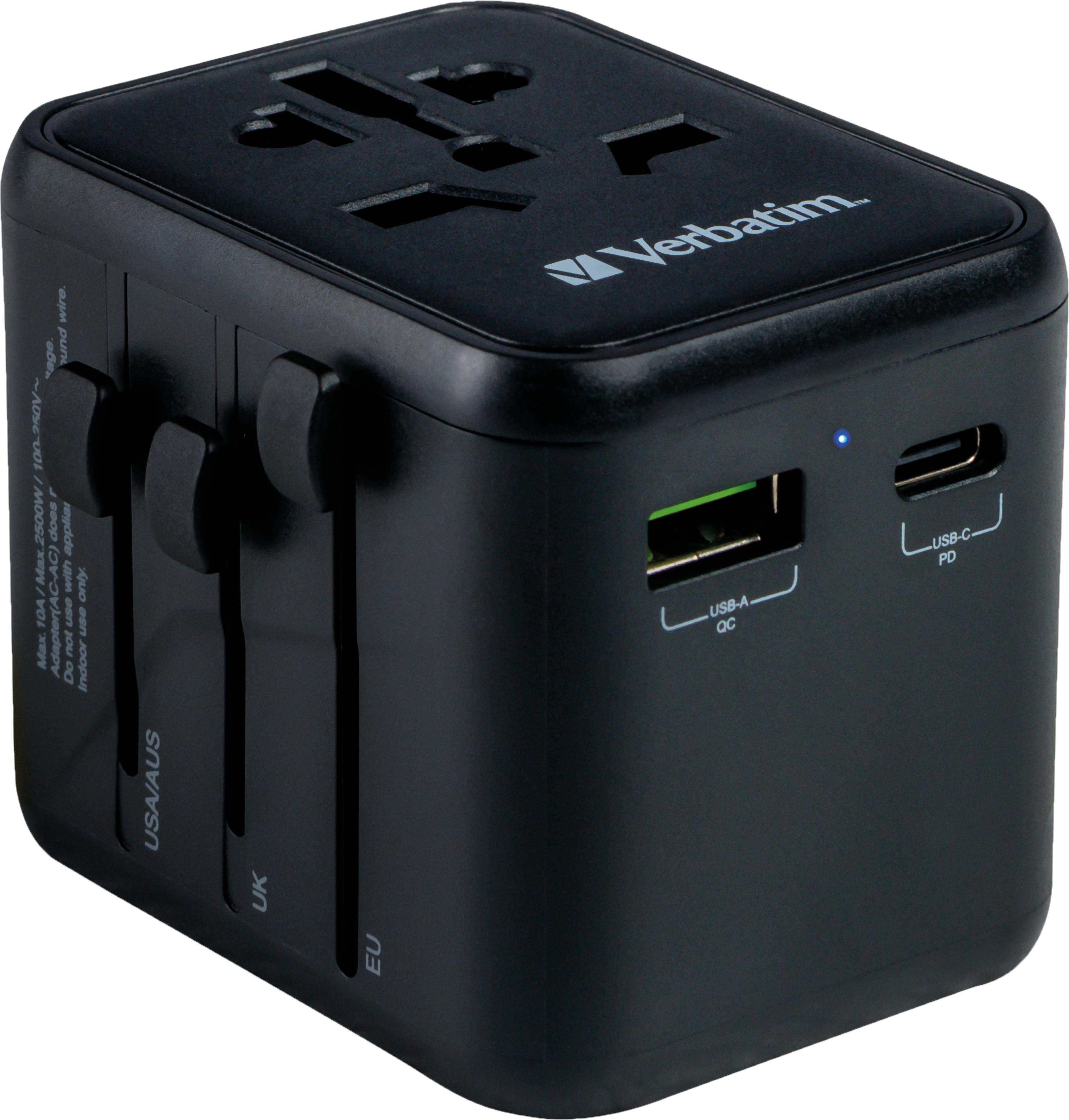 Verbatim World + 2x USB Travel Adapter