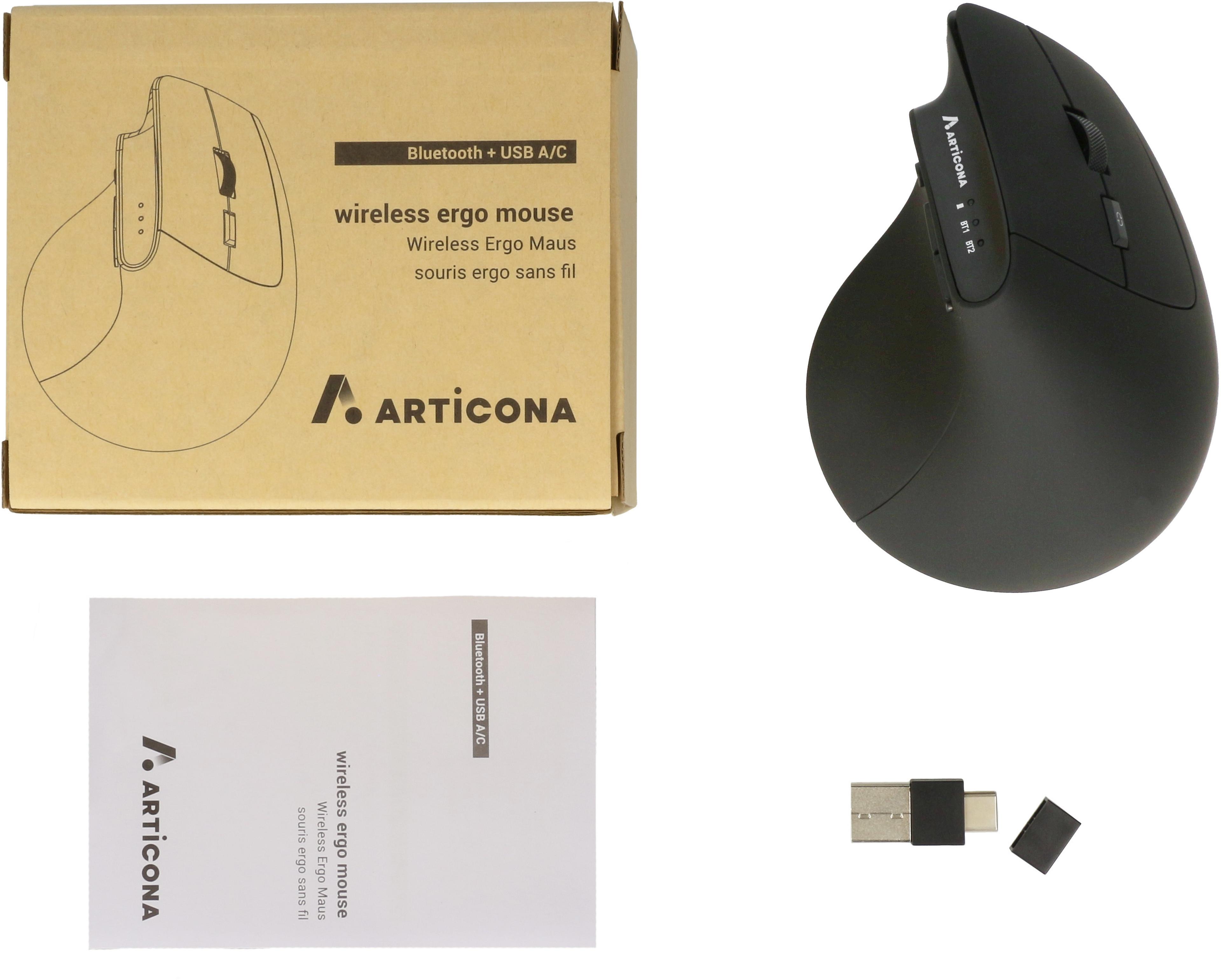 ARTICONA ergo BT + USB A/C Mouse Black